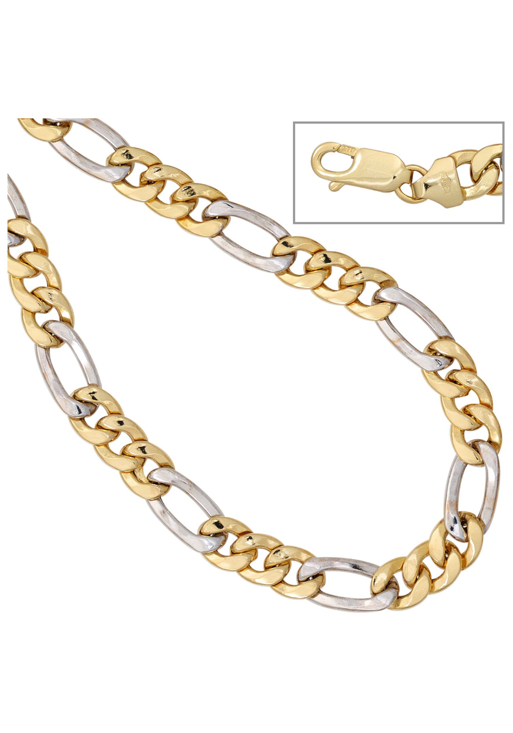 JOBO Goldkette, Figarokette 333 Gold bicolor 50 cm günstig online kaufen