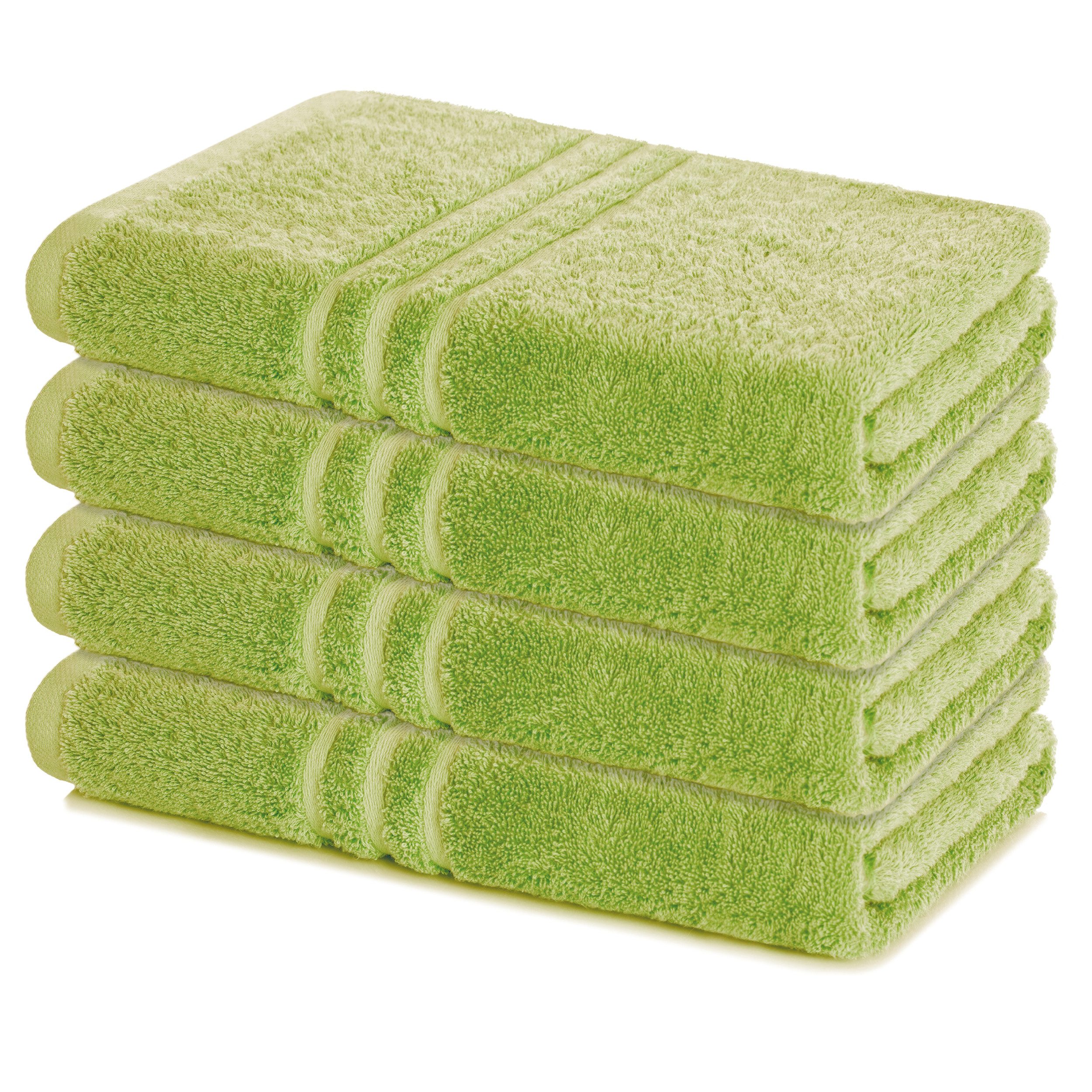 Lavea Duschtücher 4er Set Duschtuch 70 x 140 cm, Elena Frottee Handtücher, (Set, 4-St), Dusch-Handtuch, 500 g/m² Frottier, weich & saugstark, pflegeleicht