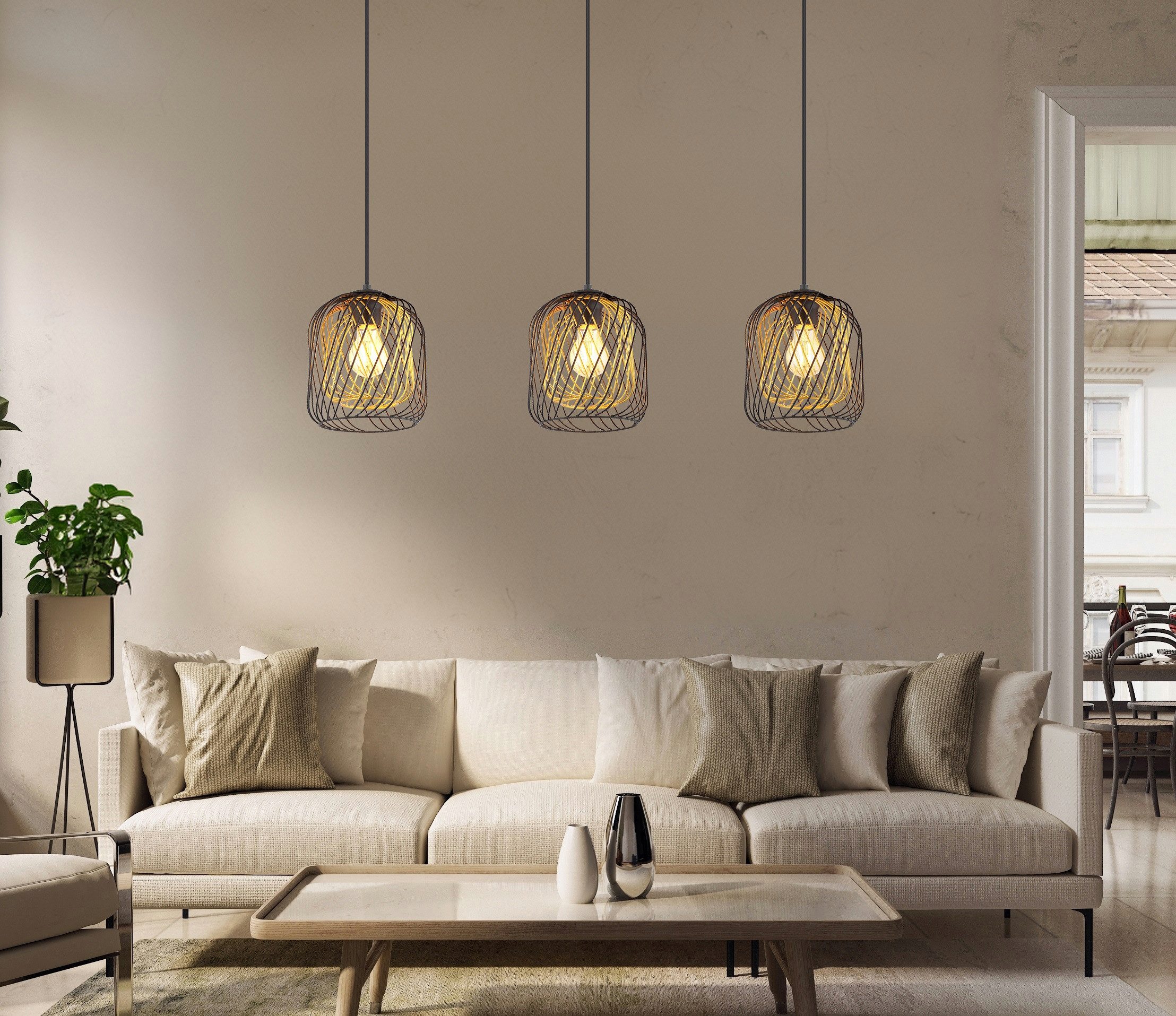 GLOBO LIGHTING Hängeleuchte DICHTI, ohne Leuchtmittel, Hängelampe/Pendelleuchte/Esszimmer/Wohnzimmer/Esstisch