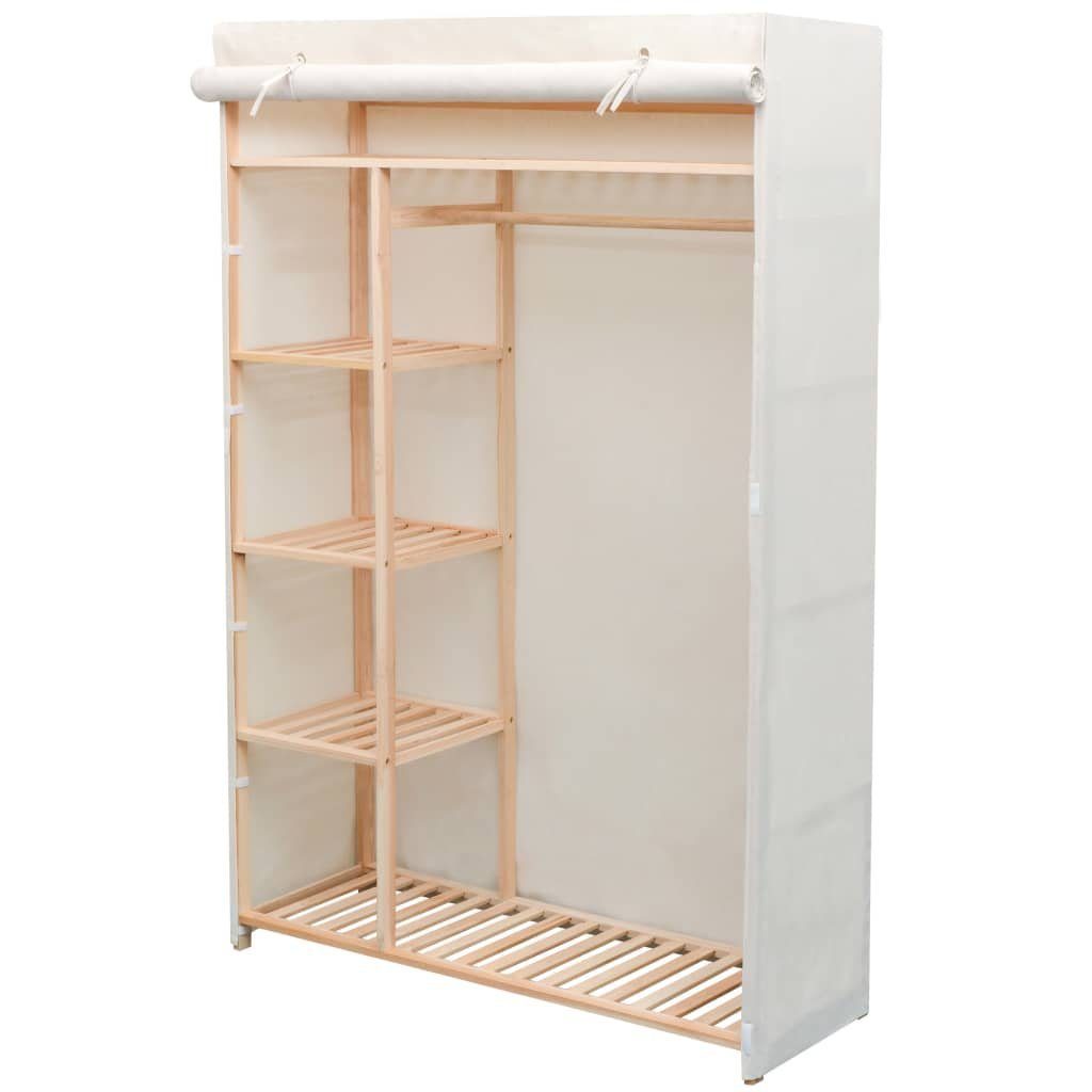 furnicato Kleiderschrank Schrank Stoff und Kiefernholz 110 x 40 x 170 cm