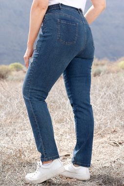 MIAMODA Regular-fit-Jeans Jeans Straight Fit Stickerei 5-Pocket