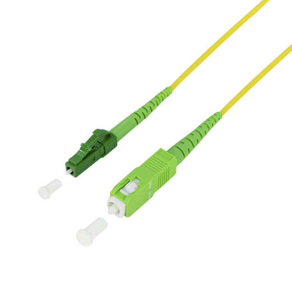 LogiLink Glasfaser LWL Anschlusskabel 30 m Gelb [1x SC APC-Stecker - 1x LC Glasfaserkabel