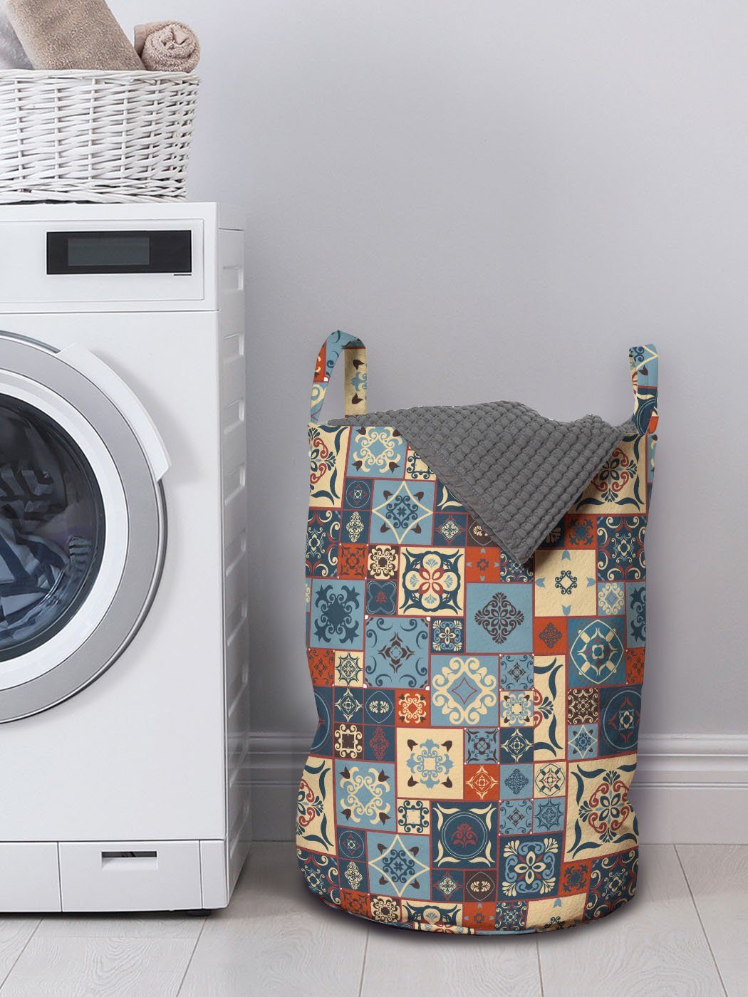 Abakuhaus Wäschesäckchen Wäschekorb mit Griffen Kordelzugverschluss Waschsalons, marokkanisch tunesische für
