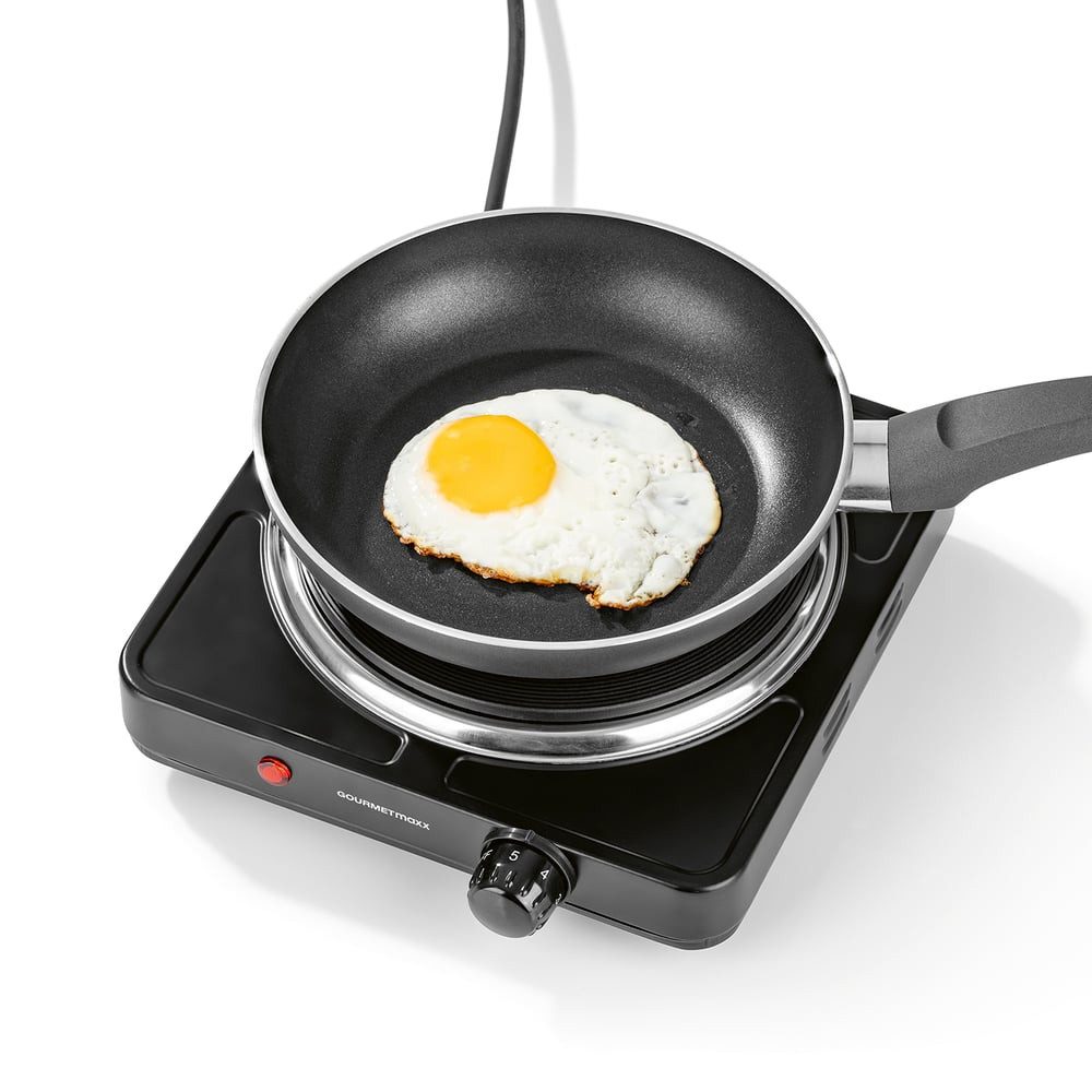 GOURMETmaxx Einzelkochplatte Kompakt-Herdplatte Für kleine Küchen & unterwegs max. 1500 W, Kompakt-Herdplatte Für kleine Küchen & unterwegs max. 1500 W