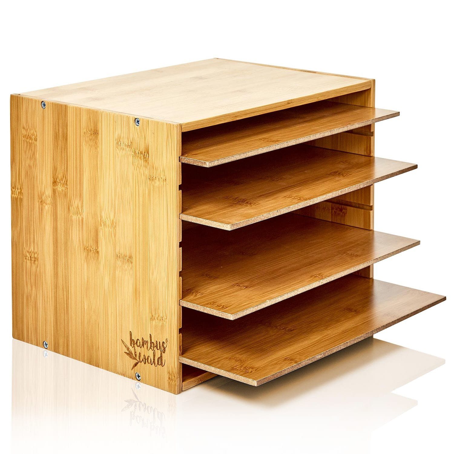 blumfeldt Briefablage Ablagebox Briefbox Organizer 5 Fächer Maße:  30,5x24x22,5 cm Bambus