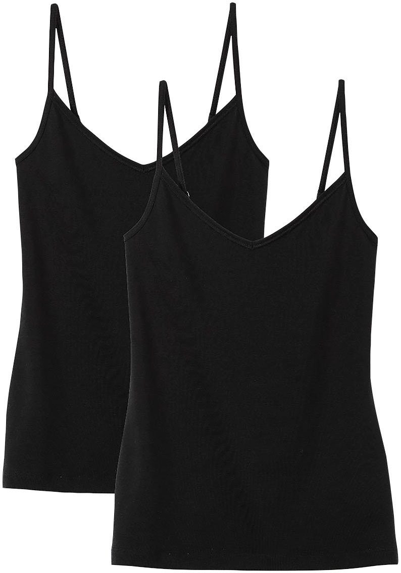 CALIDA Unterhemd Benefit Women (2er schwarz aus Baumwolle Pack)