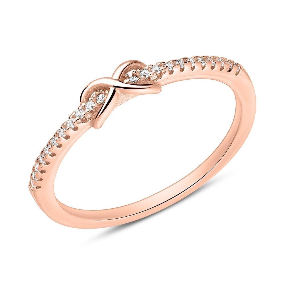 Unique Silberring Rosé mit Infinitysymbol und Zirkonia SR0310