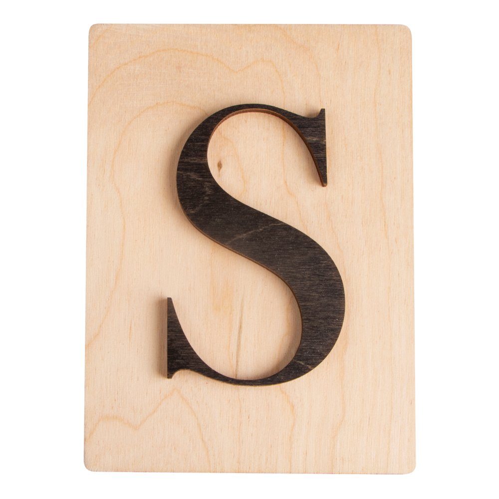 S Holz Buchstabe Rayher 10,5x14,8cm Deko-Buchstaben FSC schwarz