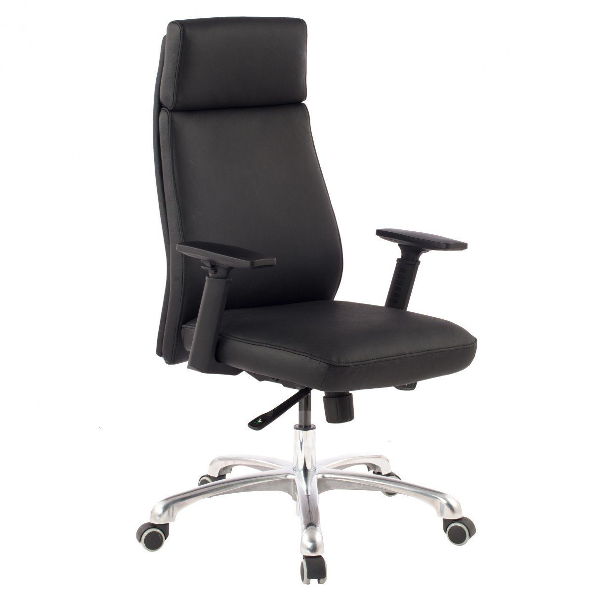 furnicato Bürostuhl PORTO Echt-Leder Schwarz ergonomisch günstig online kaufen