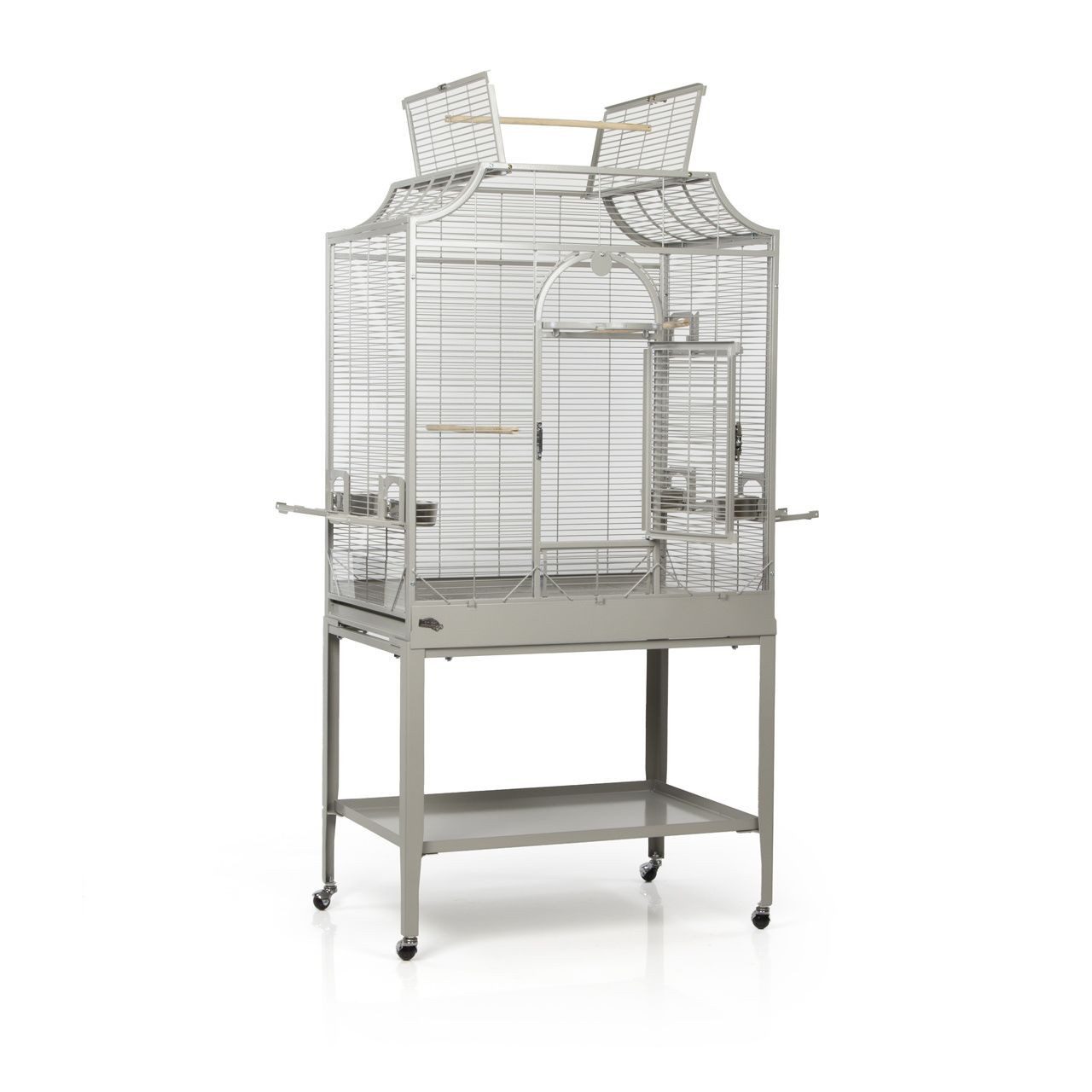 Montana Cages Vogelkäfig Madeira II - Platinum, Käfig, Voliere für Sittiche waagerechte Verdrahtung & Anflugklappe