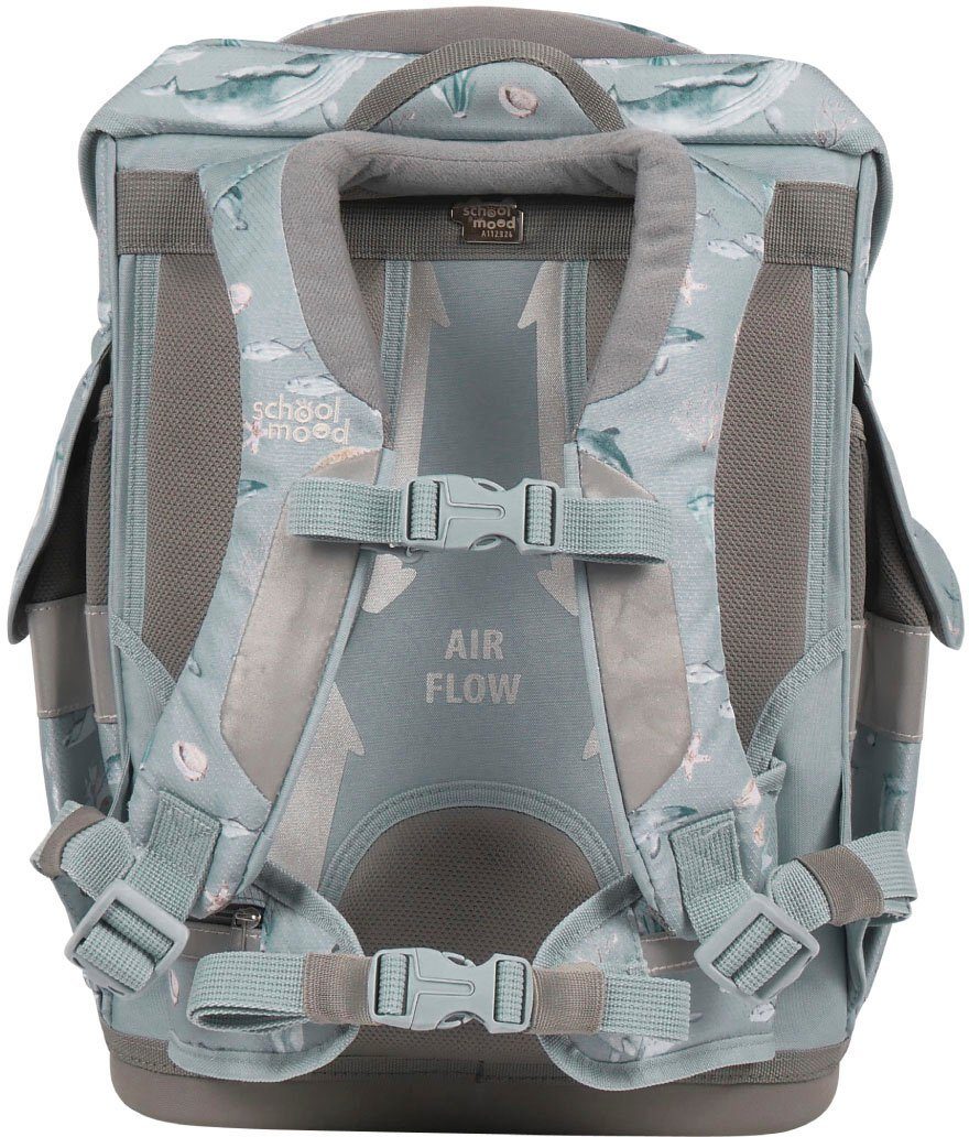 SCHOOL-MOOD® Schulranzen Timeless, Nordic Collection, Aqua (Set, 7-tlg), aus recyceltem Material