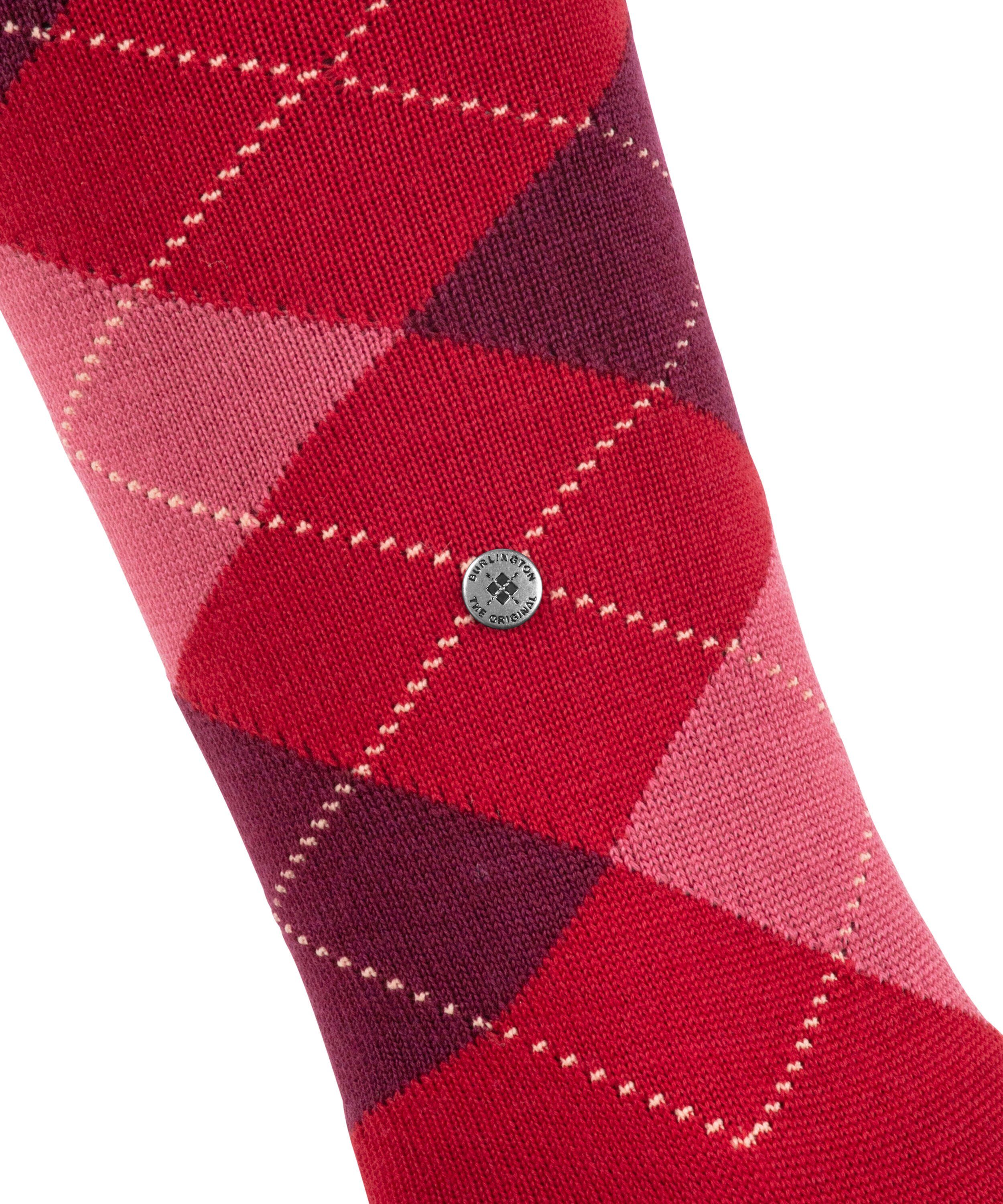 (1-Paar) (8033) Schurwolle cranberry wärmender Burlington Marylebone Kniestrümpfe mit