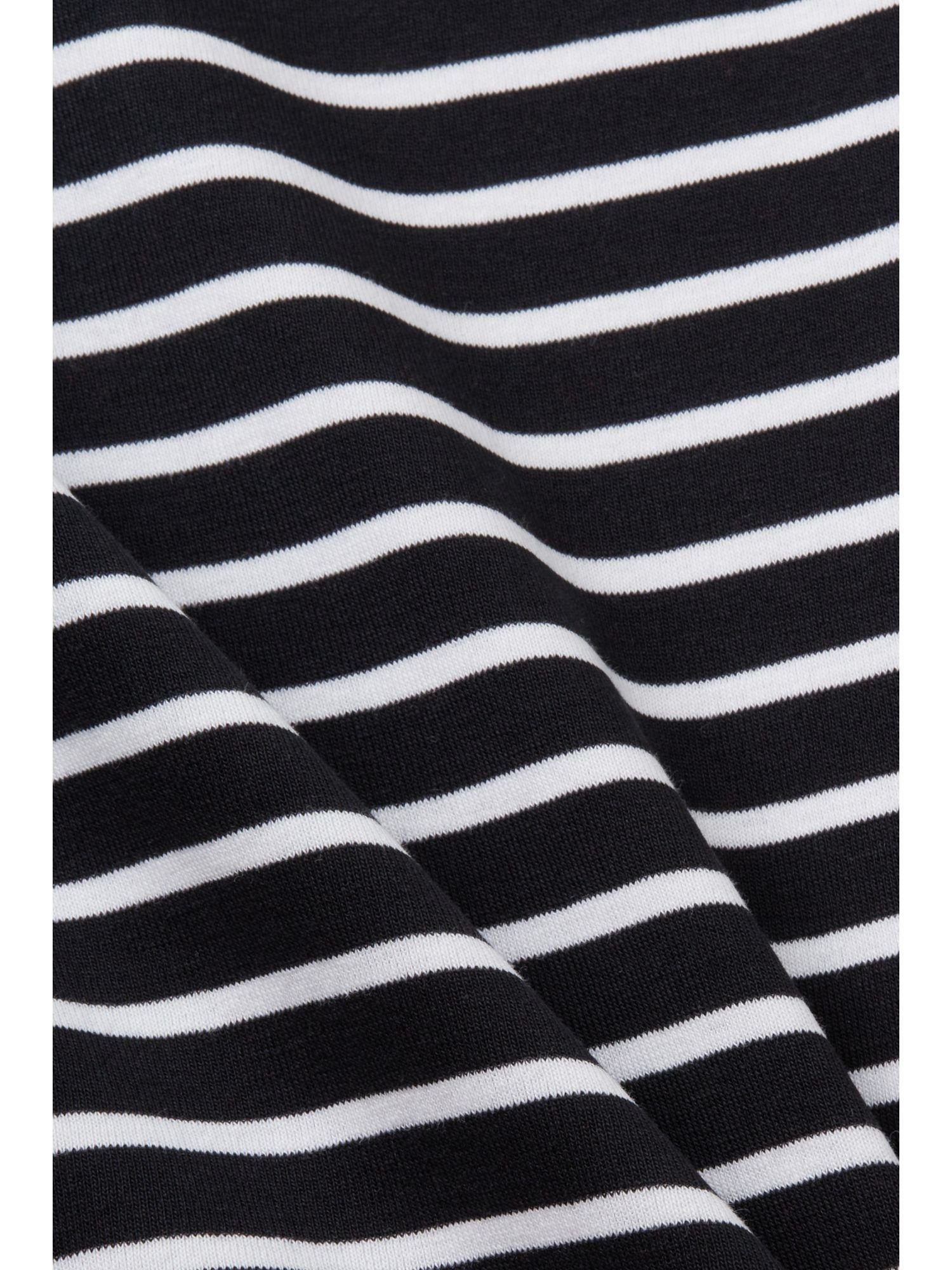 Esprit Langarmshirt BLACK Top aus mit Baumwolljersey Bogenkante (1-tlg)