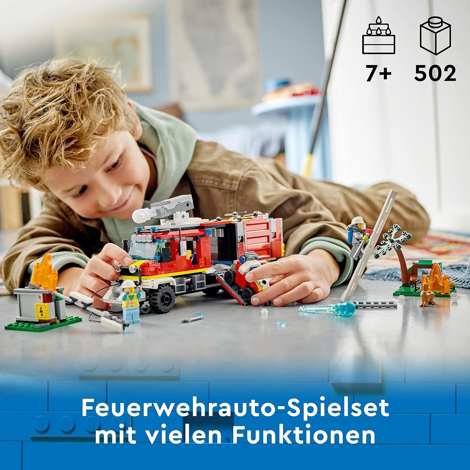 LEGO® City - Einsatzleitwagen der Feuerwehr (60374) Konstruktions-Spielset, (Fahrzeug, 502 St., 60374)