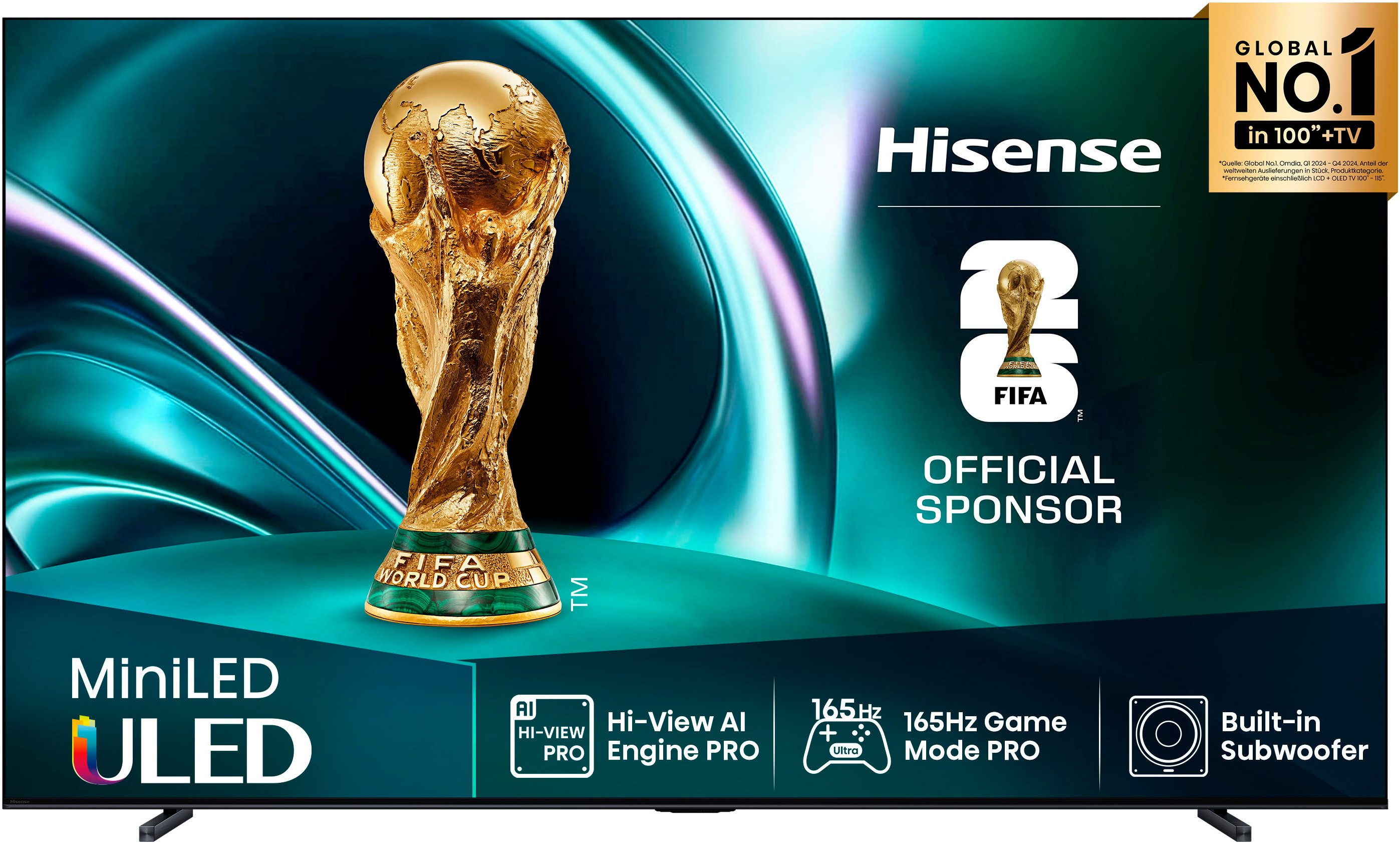 Hisense 100U7Q QLED Mini LED-телевизоры (253 cm/100 Zoll, 4K Ultra HD, Smart-TV, 4K UHD Mini LED)