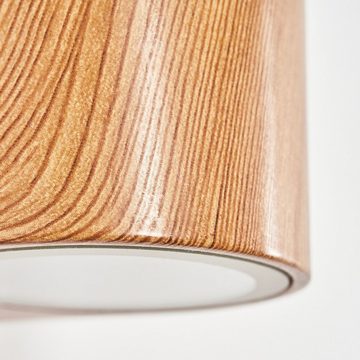 hofstein Außen-Wandleuchte moderne Außenlampe aus Aluminium/Glas in Holzoptik/Braun/Klar, ohne Leuchtmittel, Wandlampe für außen mit tollem Lichteffekt, Höhe 8 cm, IP44, 1 x GU10