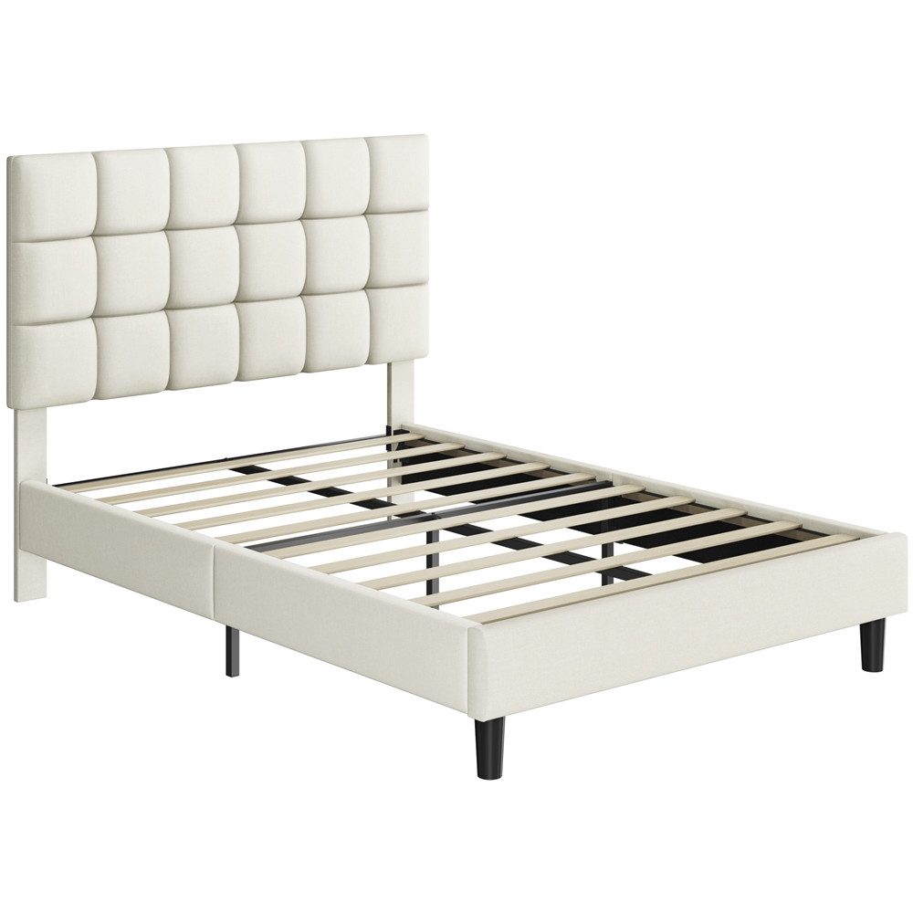 Yaheetech Polsterbett Bettgestell, Doppelbett mit Höhenverstellbarem Kopfteil, 140/160 x 200 cm