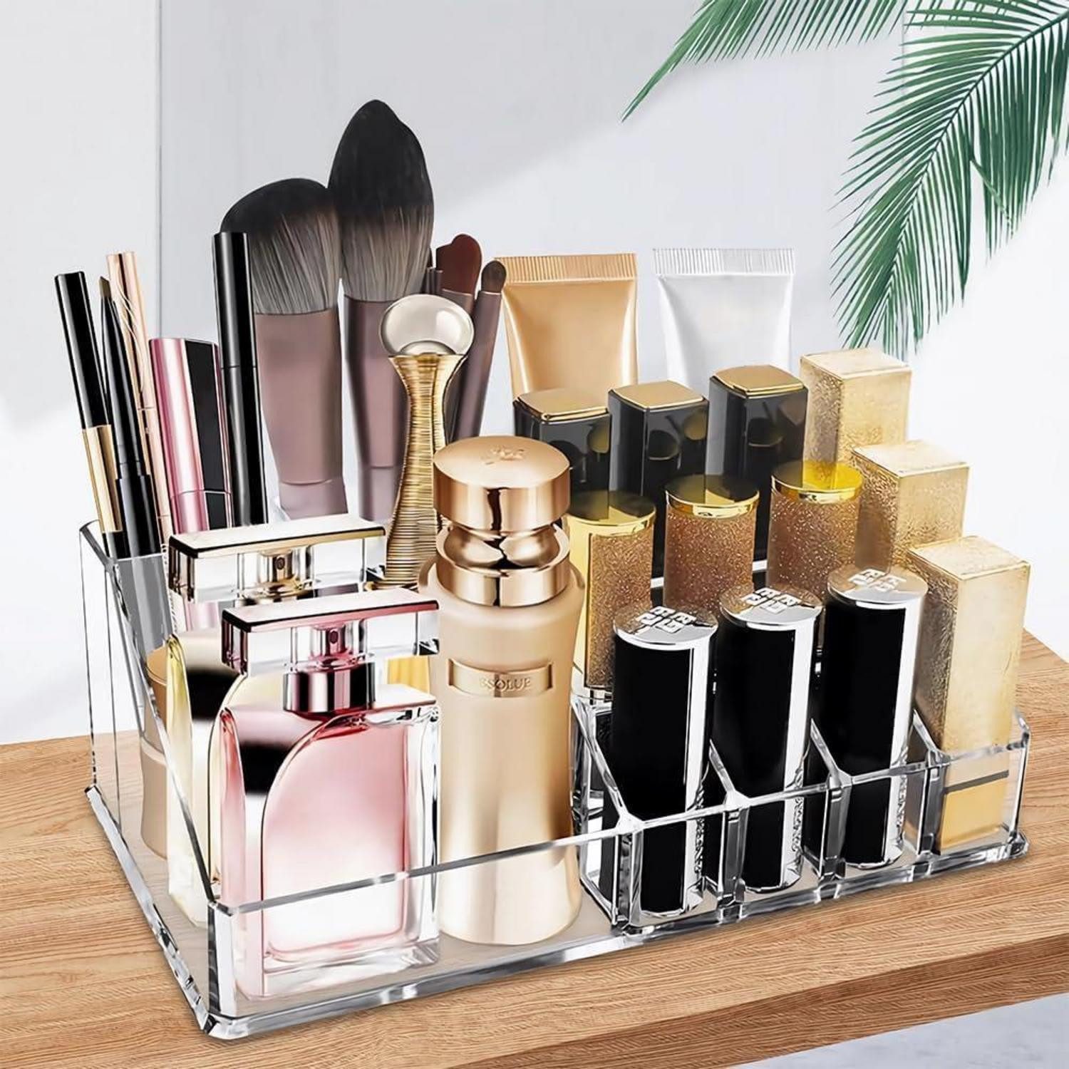 Ubitree Kosmetikkoffer Kosmetik Organizer Acryl Lippenstiftständer 16 Fächer Badezimmer