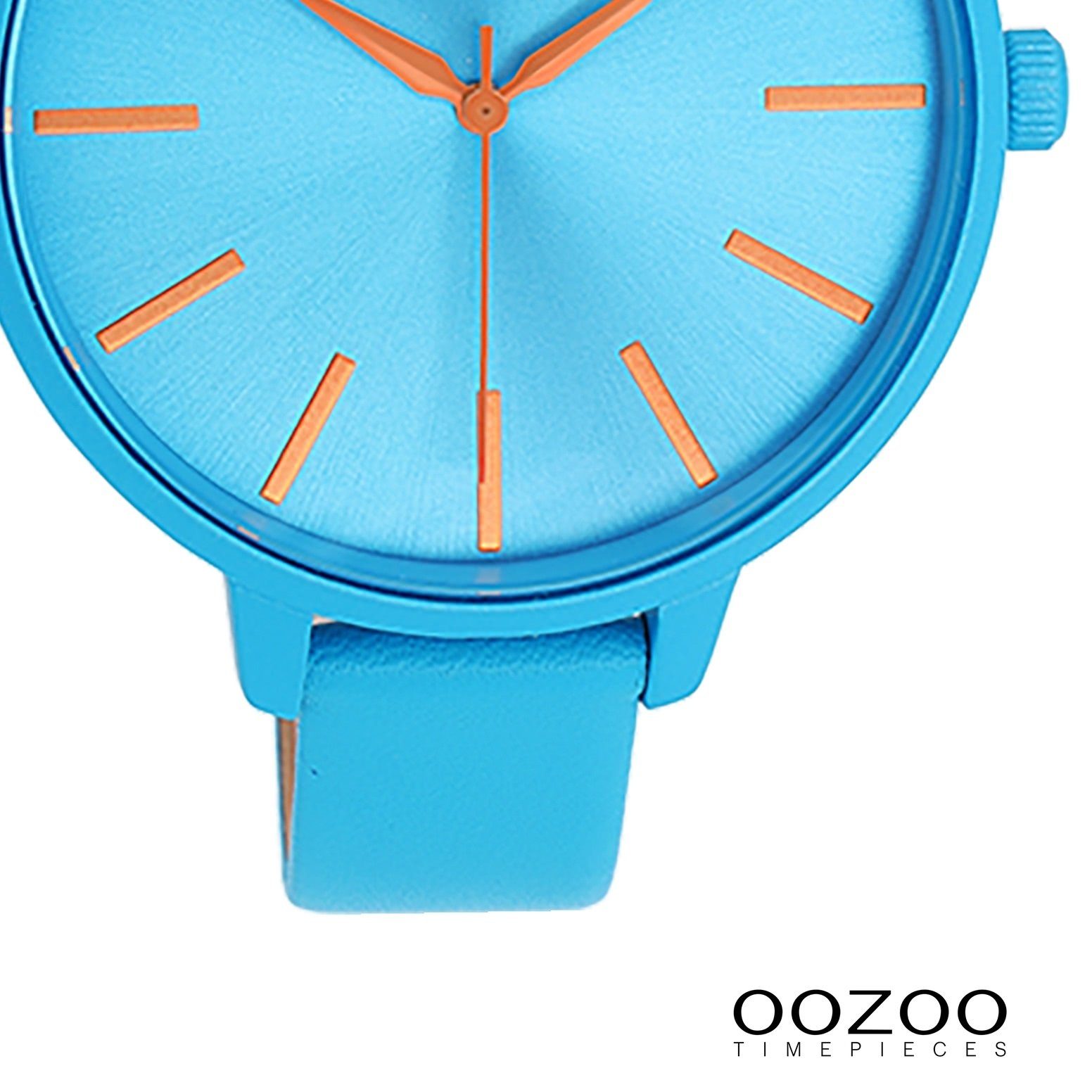 OOZOO Quarzuhr Oozoo Damen Armbanduhr Timepieces Analog, (Analoguhr), Damenuhr rund, groß (ca. 42mm) Lederarmband, Fashion-Style