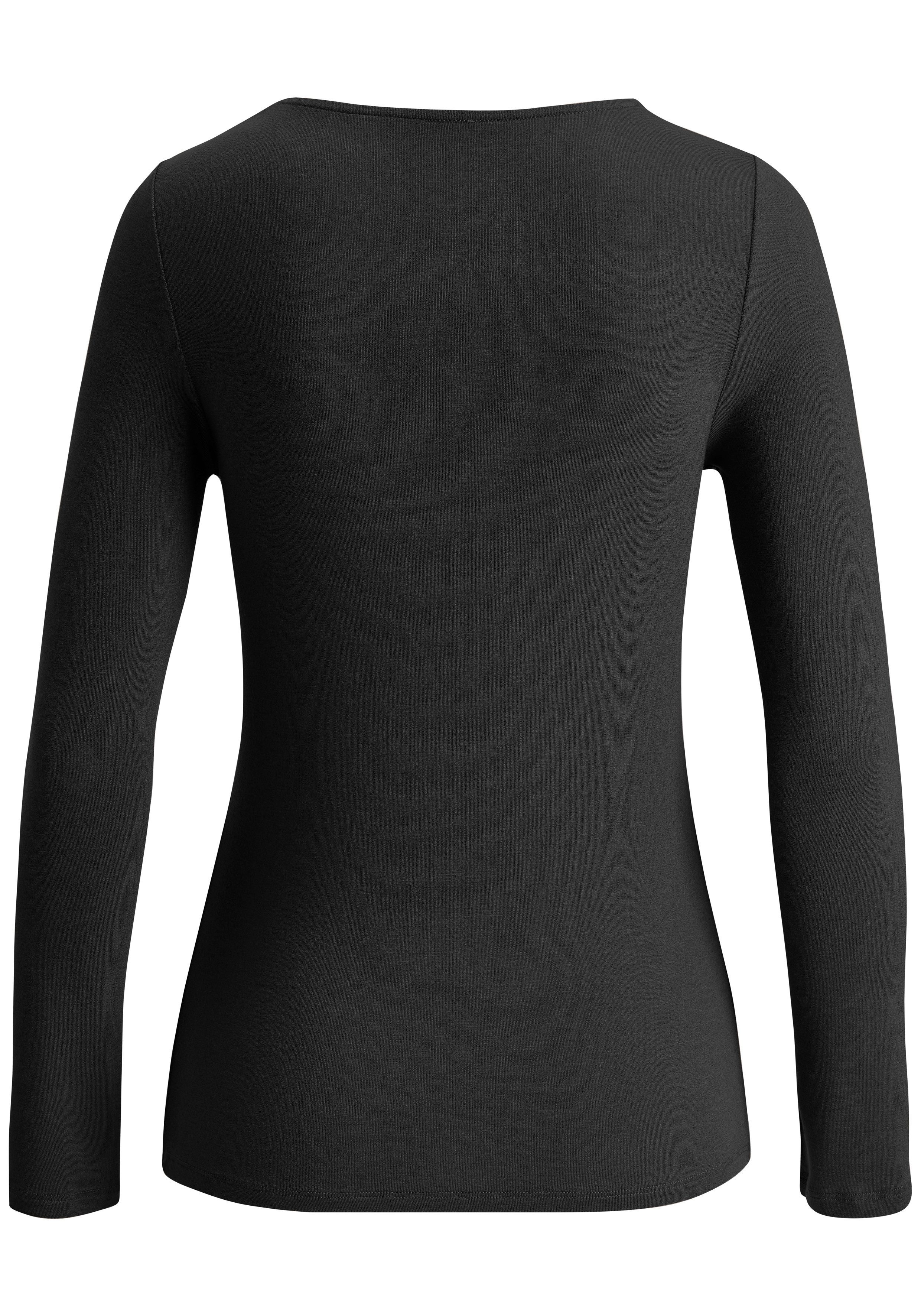 LASCANA Langarmshirt mit Rundhalsausschnitt mit Kaschmir und Seide-Anteil