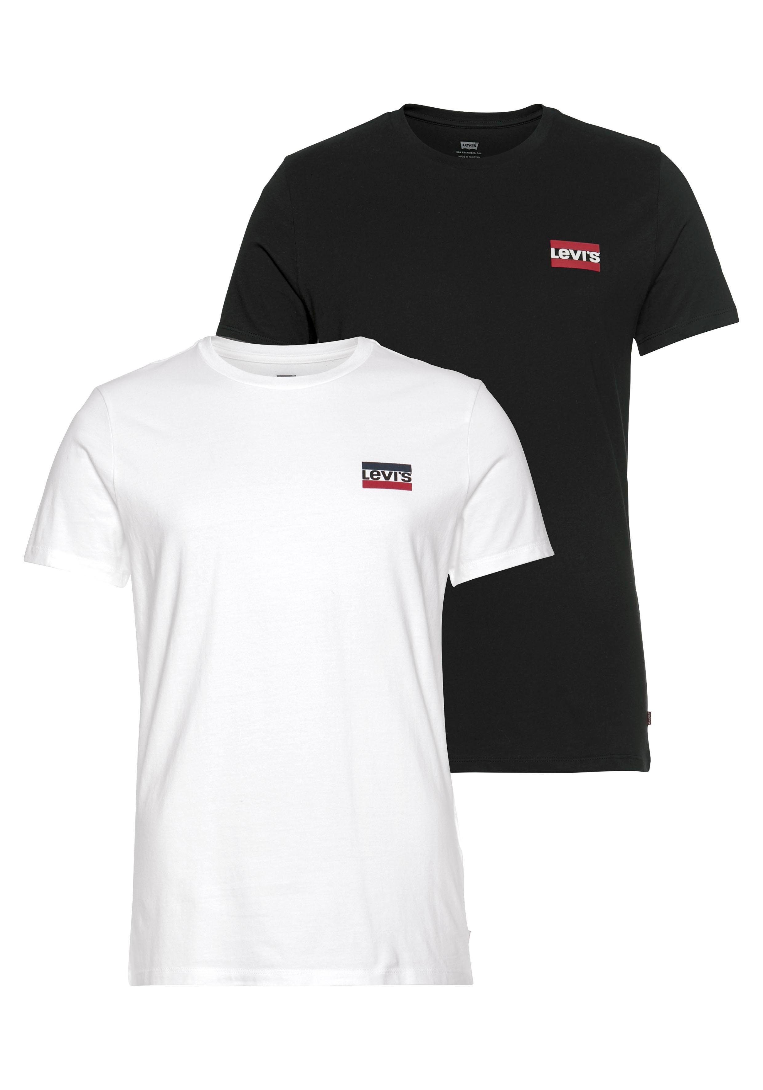 Levi's® T-Shirt LE GRAPHIC 2PK schwarz-weiß CREWNECK (2-tlg)