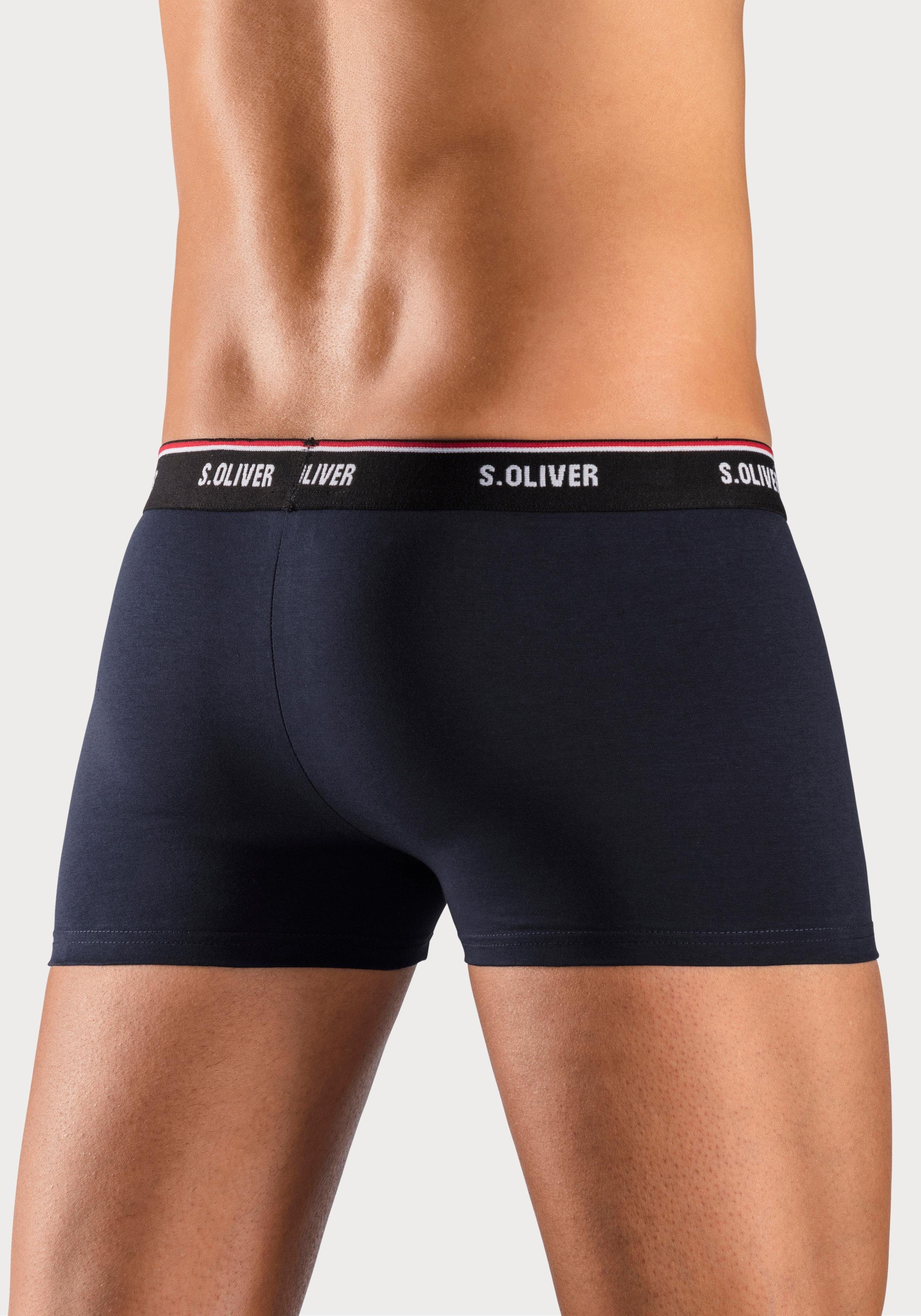 s.Oliver Boxer Boxershorts für Herren (Packung, 3-St) mit Print auf dem Bein