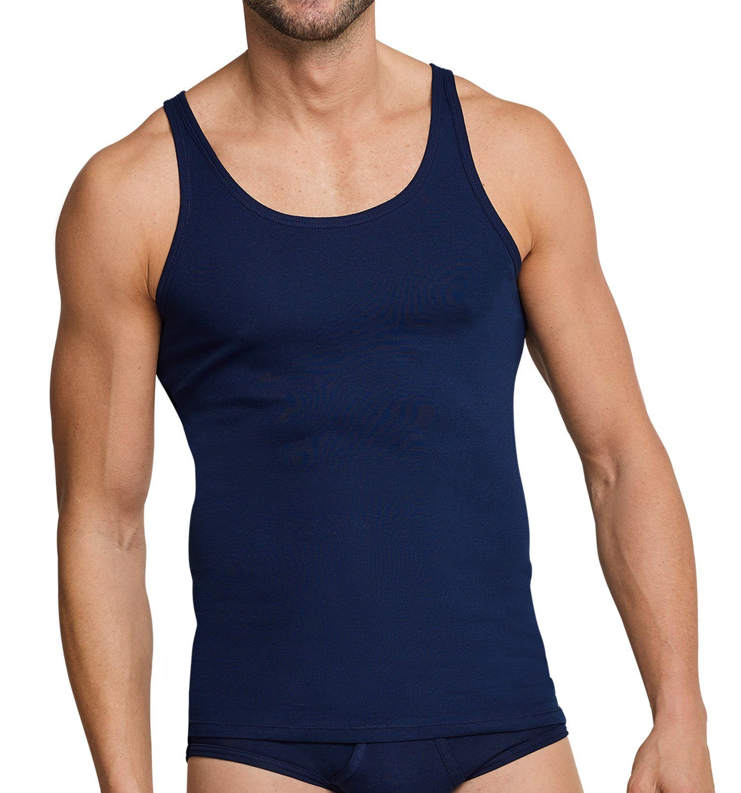 - ohne Arm, Original Blau Unterhemd Sport-Jacke, Herren Schiesser Unterhemd