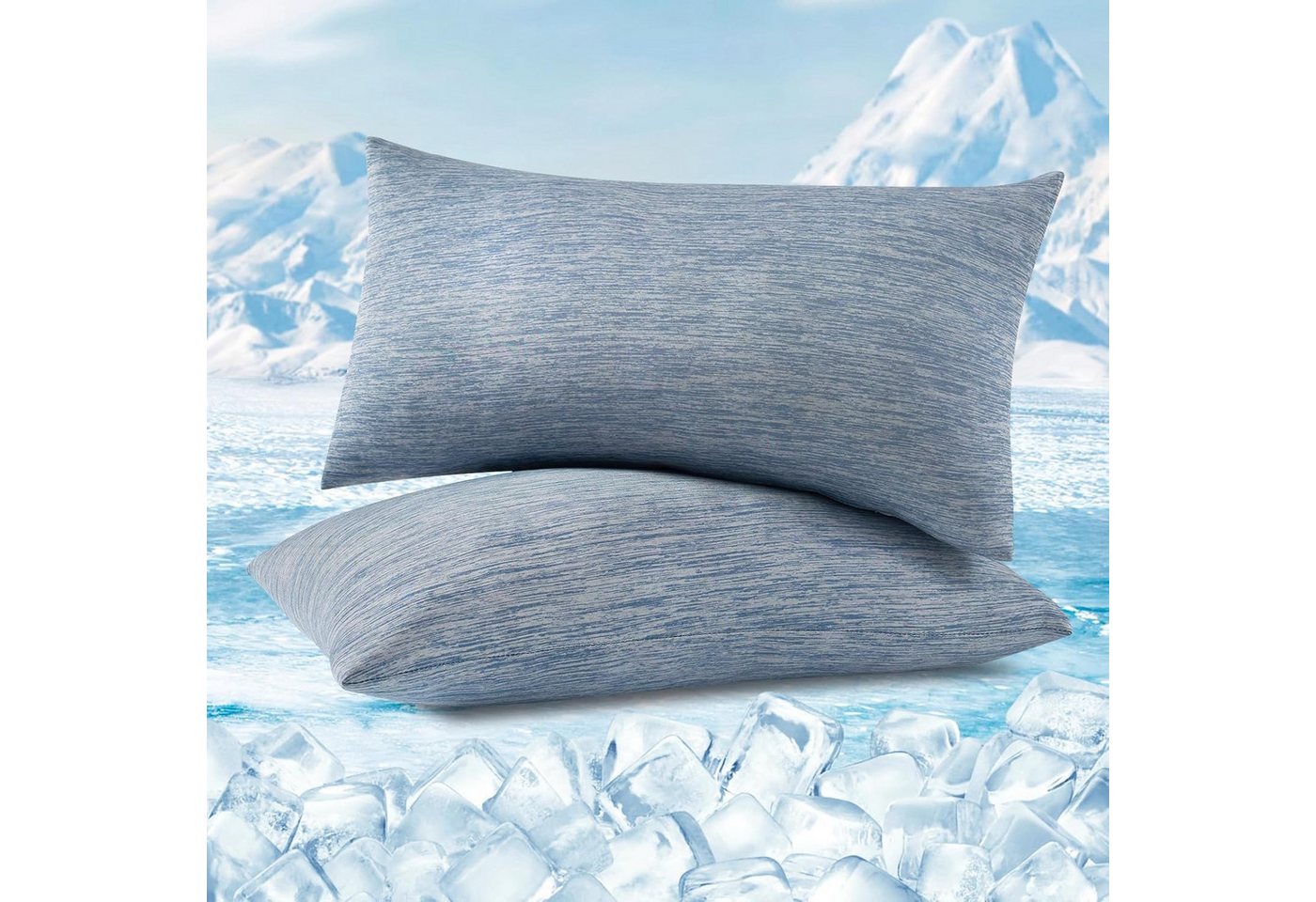 Woltu Kissenbezug, (2 Stück), Kühlende Kissenhülle, Weich, Atmungsaktiv, mit Q-Max>0.45 Arc-Chill