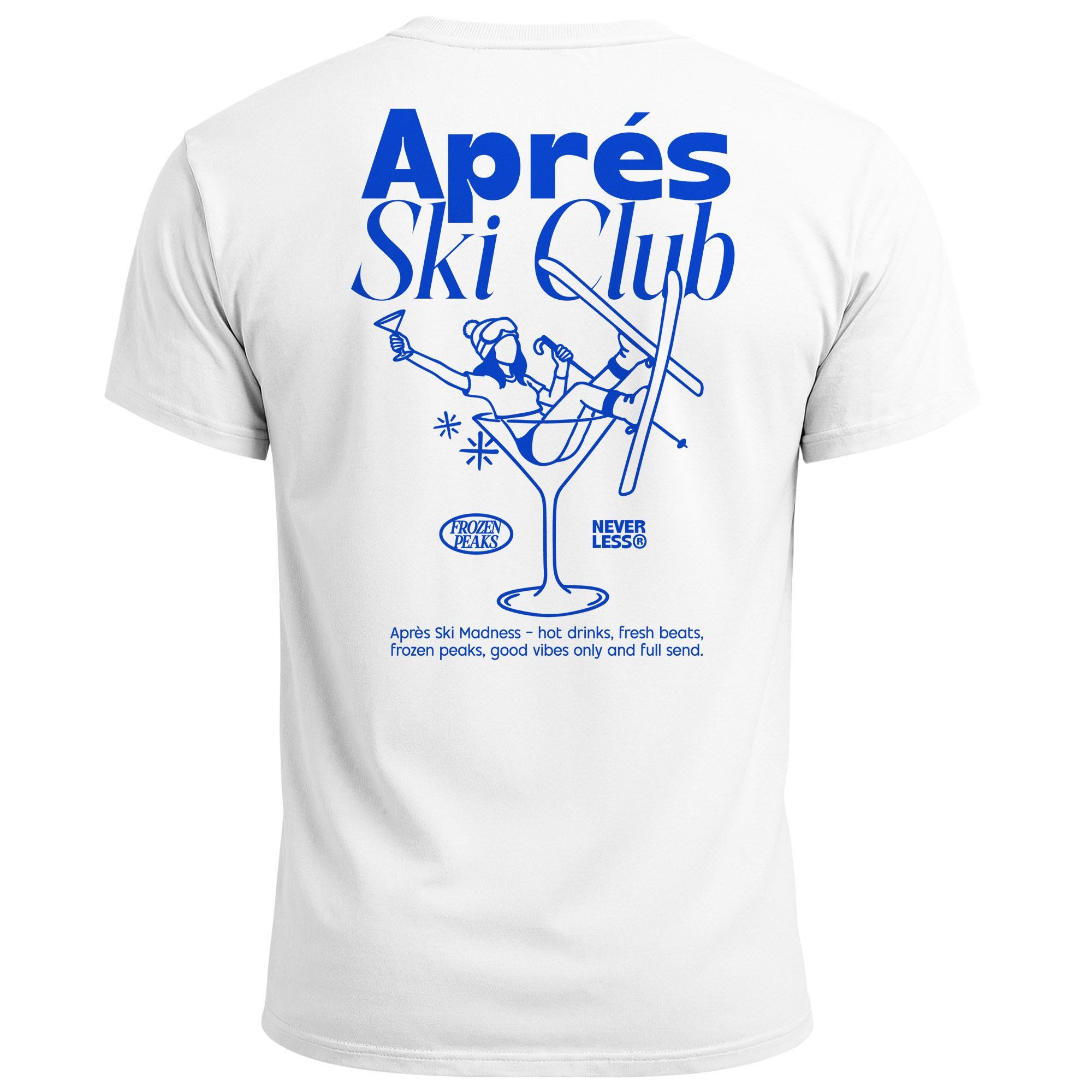 Neverless Print-Shirt Herren T-Shirt Backprint Après Ski Club Snowboard Winter Grafik mit Print