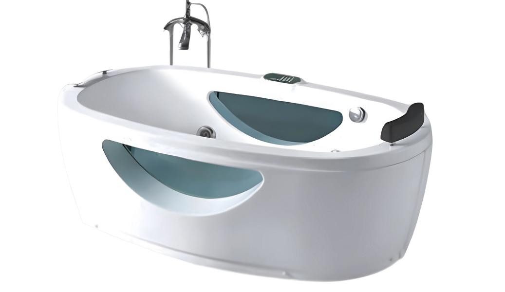 JVmoebel Whirlpool-Badewanne Luxus Whirlpool Badewanne in Weiß - Acryl mit Blubberfunktion, Made in Europe