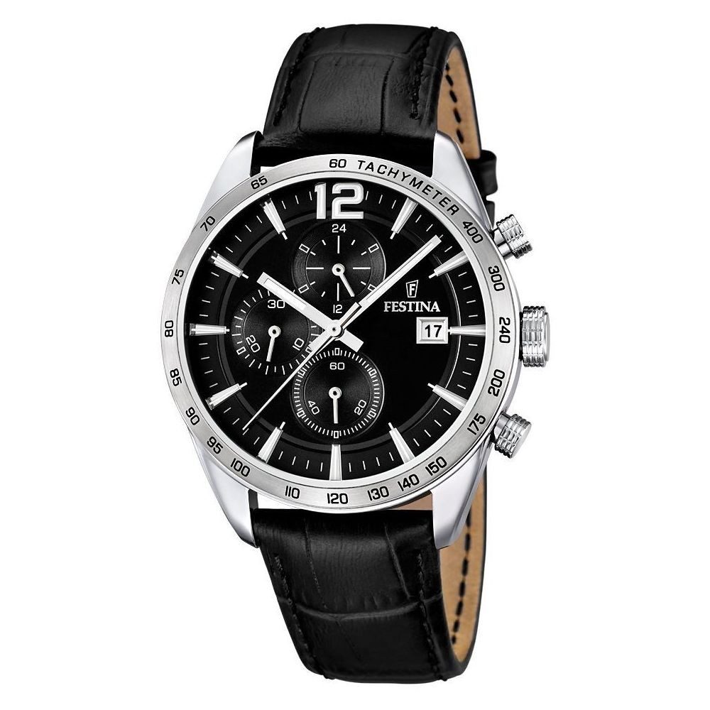 Festina Chronograph F16760-4 Schwarz Lederband 43,5 mm günstig online kaufen