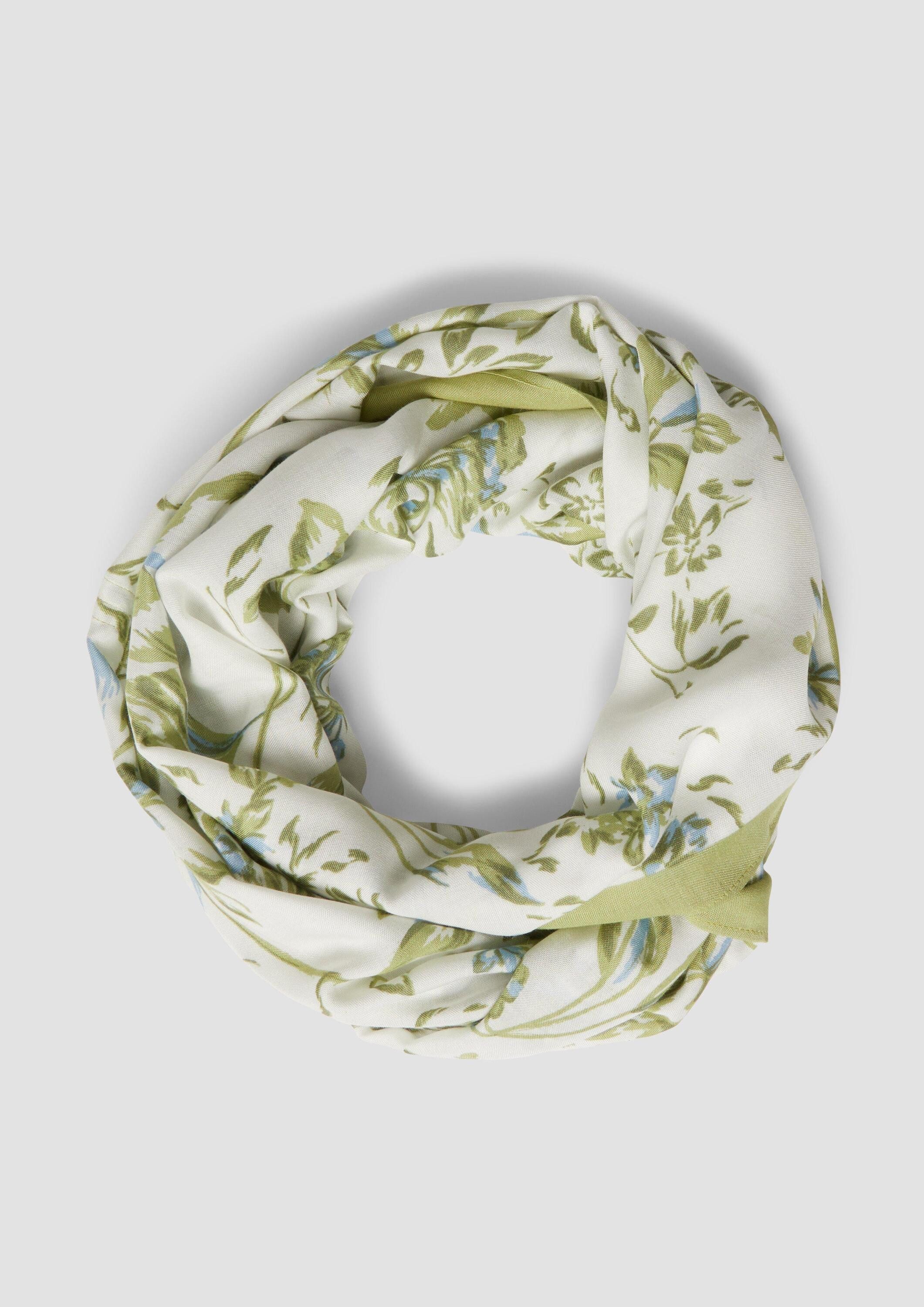s.Oliver Loop Snood, Loop-Schal aus Viskose mit floralem Muster