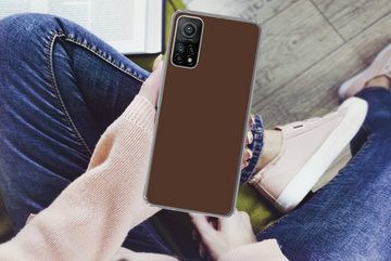 MuchoWow Handyhülle Braun - Dunkel - Farben, Phone Case, Handyhülle Xiaomi Mi 10T, Silikon, Schutzhülle