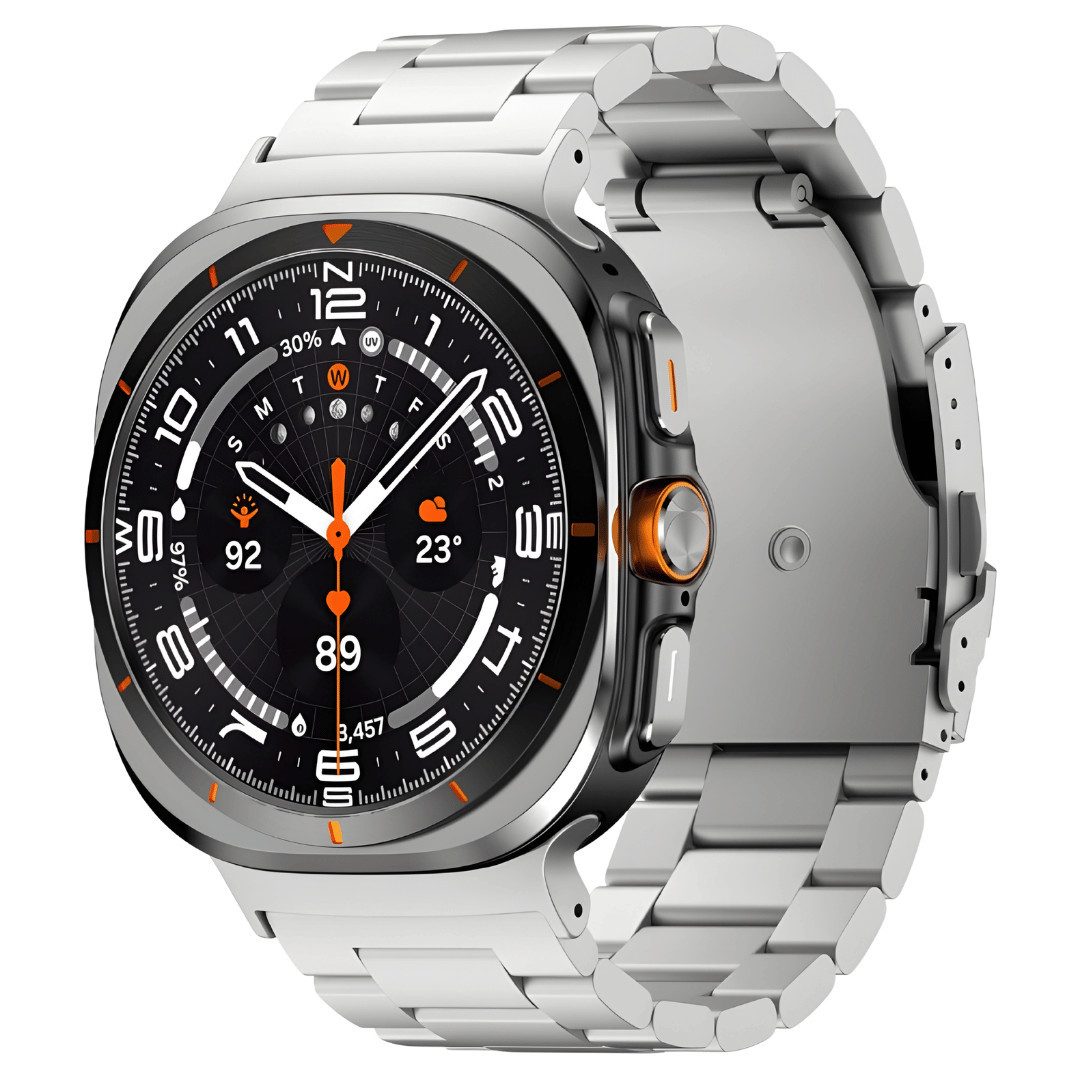 SmartUP Smartwatch-Armband für Samsung Galaxy Watch Ultra 47mm Edelstahl Titan Metall Ersatzband, kompatibel mit allen Galaxy Watch Ultra Modellen