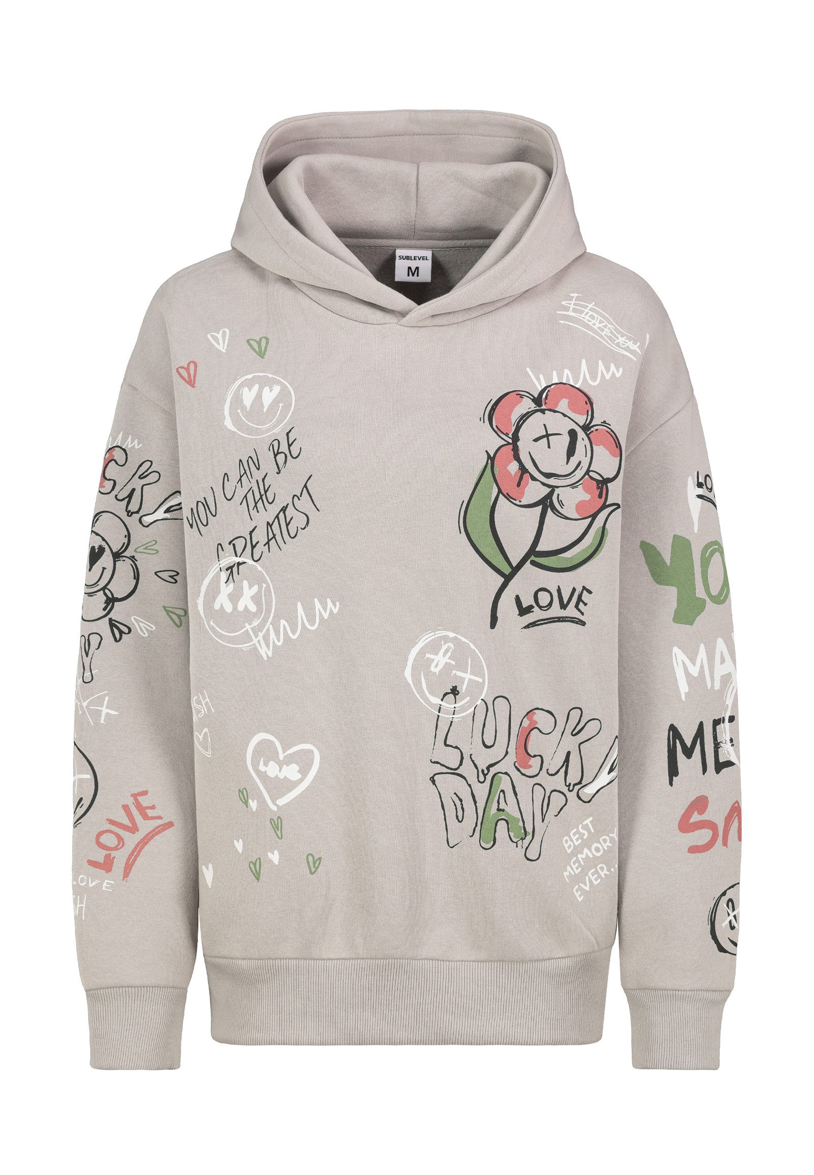 SUBLEVEL Kapuzenpullover Damen Hoodie mit Alloverprint günstig online kaufen