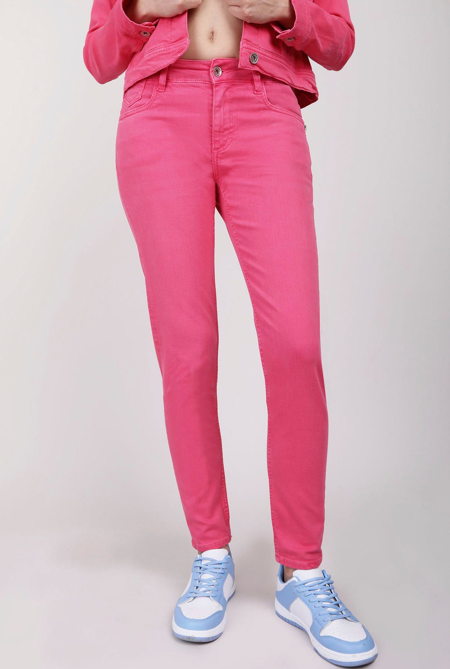 mit BLUE CHLOE an Reißverschluß-Detail Skinny-fit-Jeans FIRE pink der Eingrifftasche