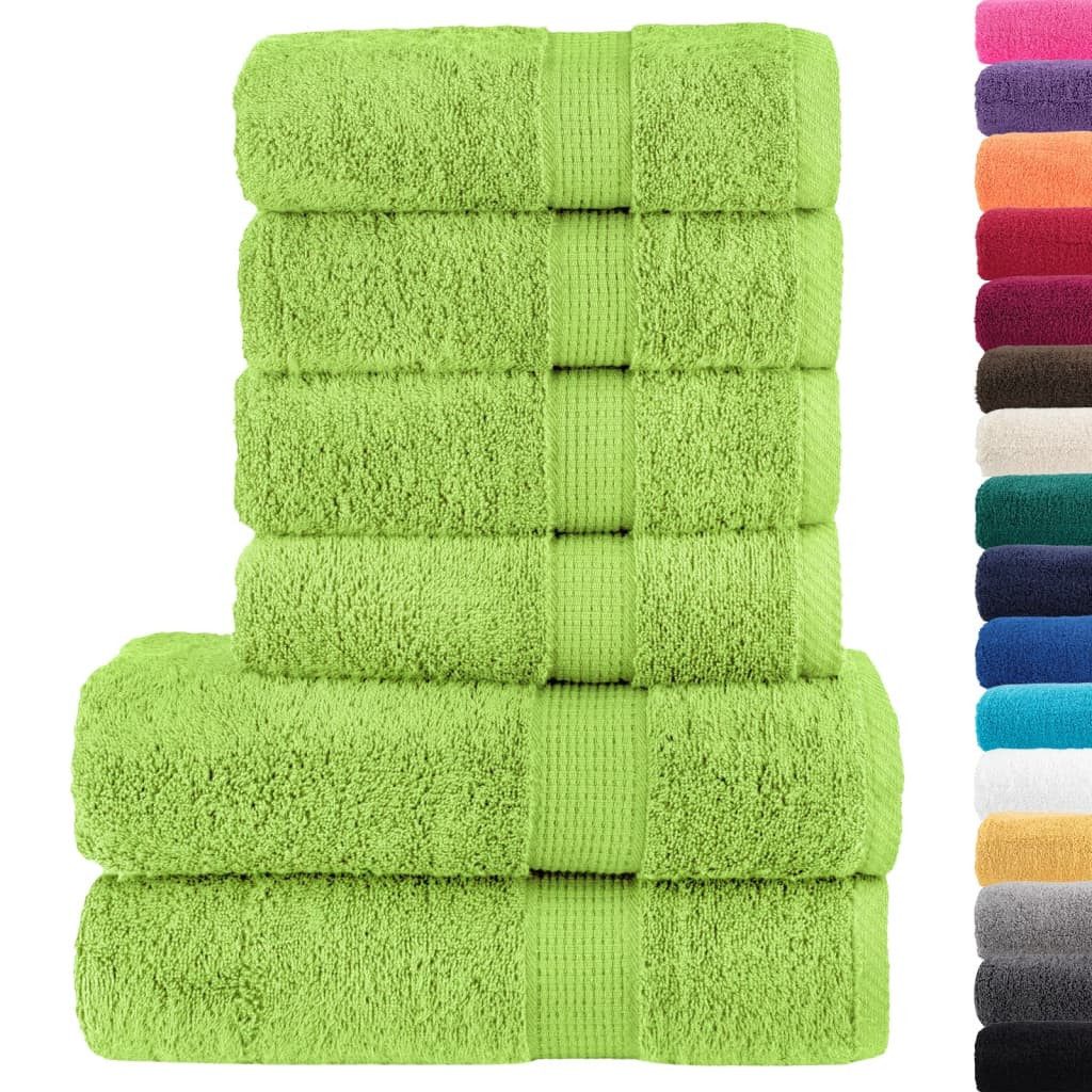 Handtuch 6 tlg. Premium-Handtuch-Set SOLUND Apfelgrün 600 g/m²