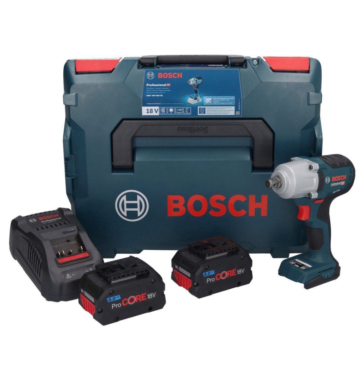 Thumbnail - Bosch Professional Akku-Schlagschrauber GDS 18V-450 HC Akku Drehschlagschrauber 18 V 450 Nm 1/2" + 2x ProCORE