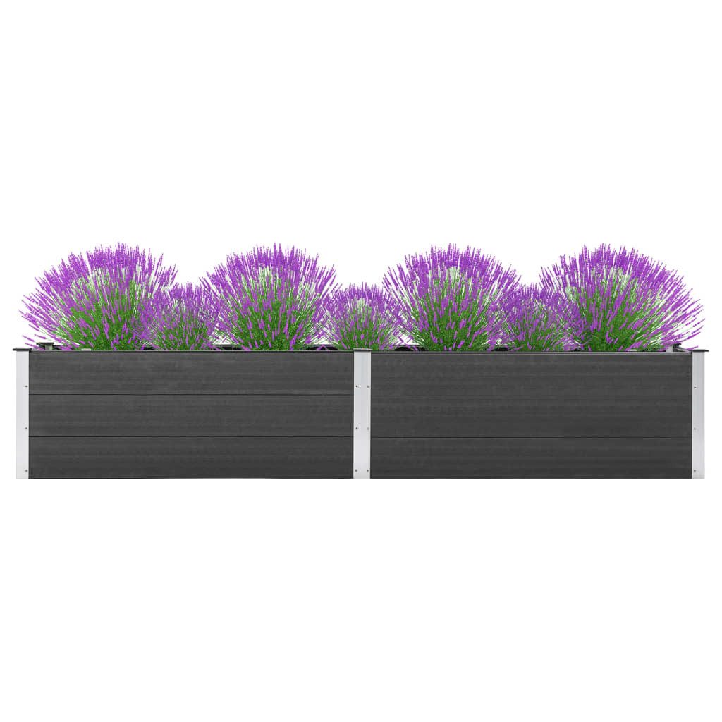vidaXL Hochbeet 200 x 50 x 54 cm Garten-Hochbeet 200x50x54 cm WPC Grau