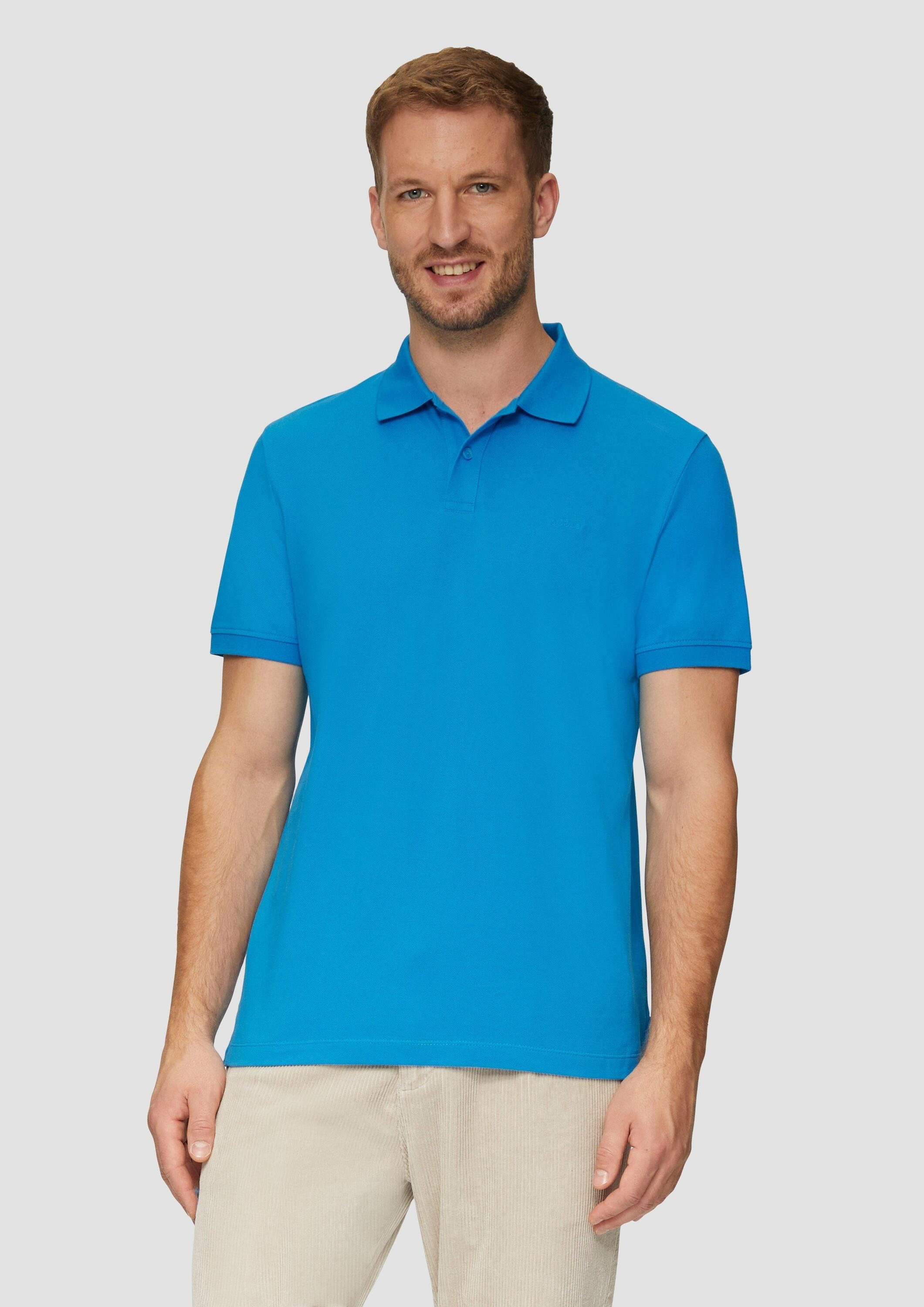 s.Oliver Kurzarmshirt Polo-Shirt Poloshirt aus Baumwollpiqué