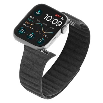 LAiMER Uhrenarmband LAIMER Apple Watch Armband UB1131-AW44 FLORENCE, Alcantara Space Grey