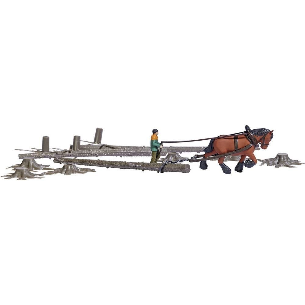 Busch Modelleisenbahn-Figur H0 Action Set Schauholzrücken Bausatz 79883