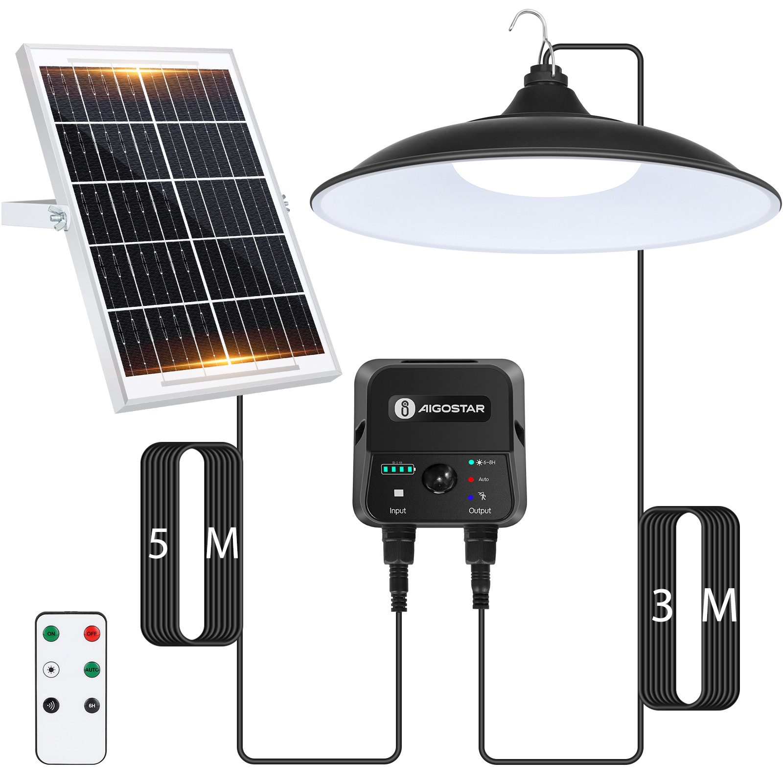 Aigostar LED Solarleuchte Solar-hängeleuchte,8 m Kabel,Solarlampen günstig online kaufen