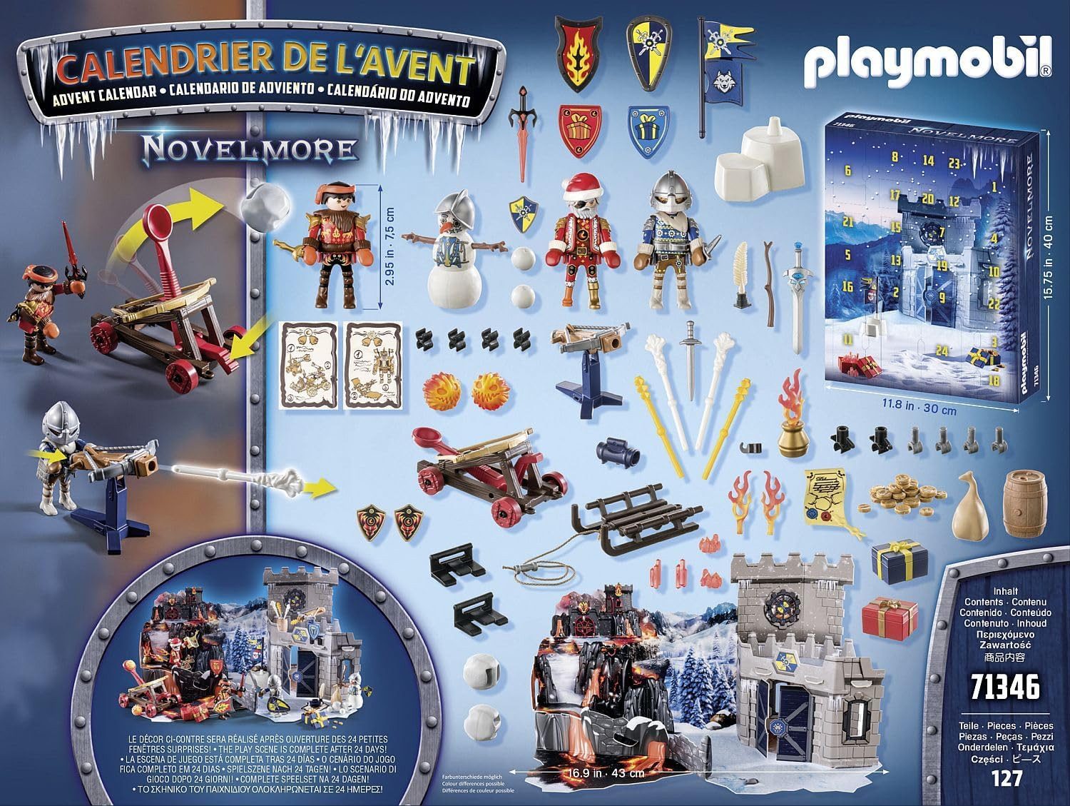 Playmobil® Spielwelt PLAYMOBIL Adventskalender Novelmore 71346 Kampf im Schnee, Adventskale