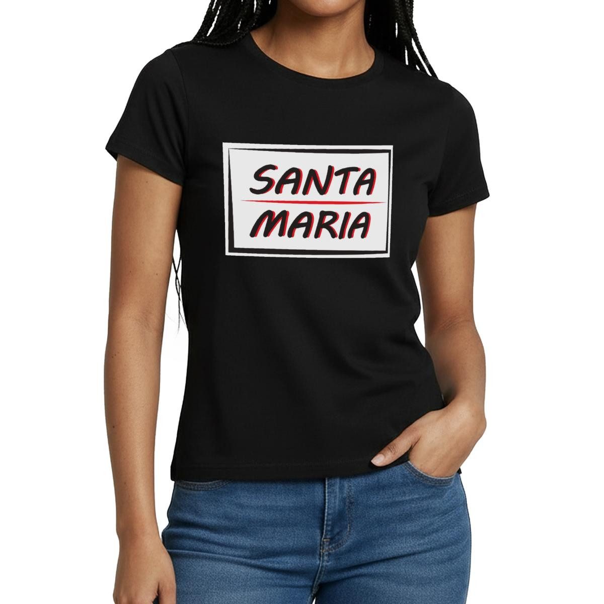 Spreadshirt T-Shirt Schlager Fanartikel, Santa Maria Frauen T-Shirt (1-tlg) Slim Fit, fällt klein aus