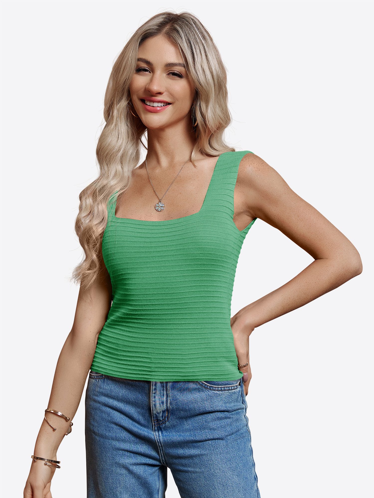 Imily Bela Tanktop Damen Ärmellose Sommerhemden (Packung, 1-tlg., 1per-Pack) Einfarbig