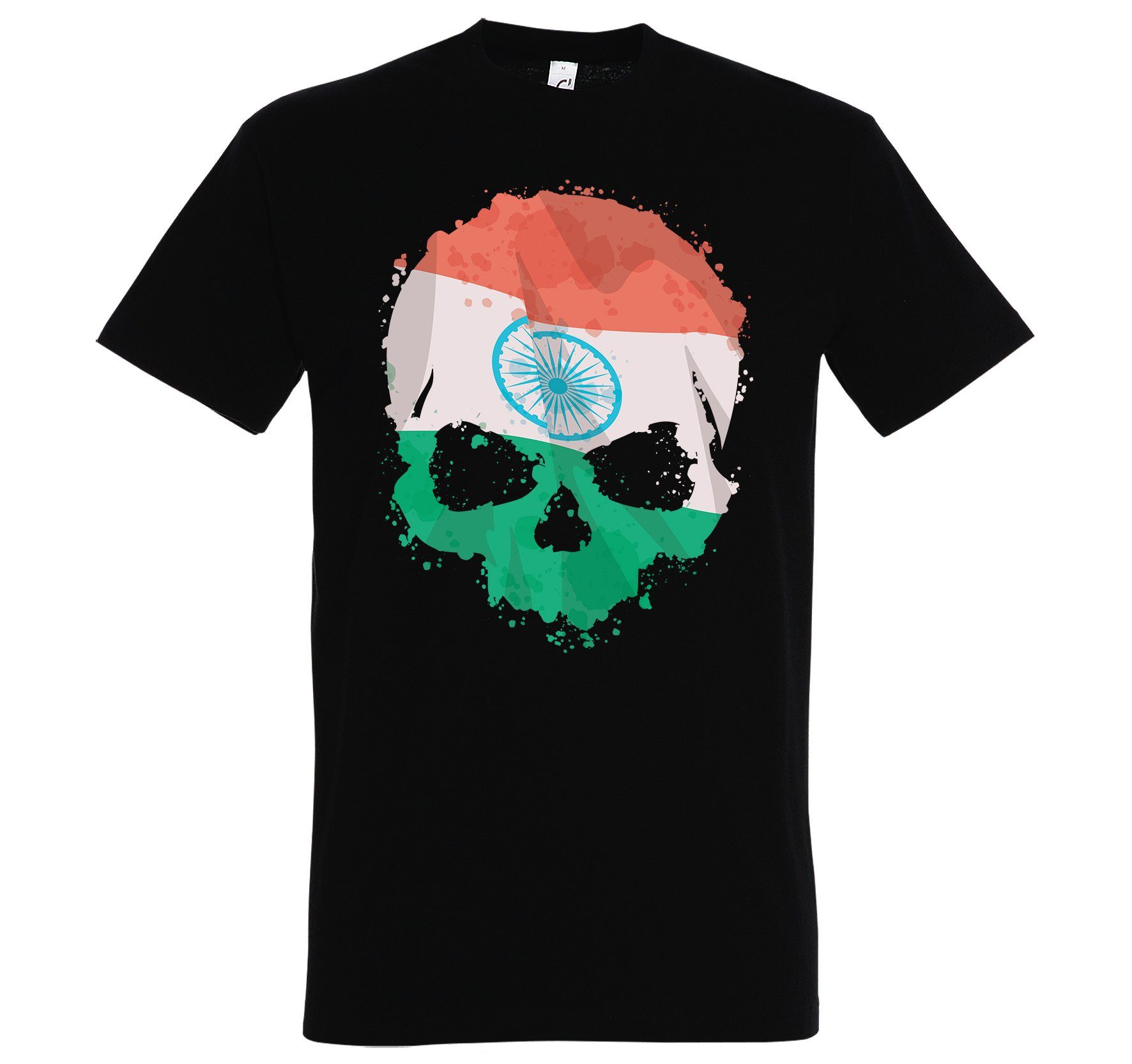 Youth Designz T-Shirt Indien Totenkopf Schädel Herren Shirt mit trendigem Frontprint Schwarz