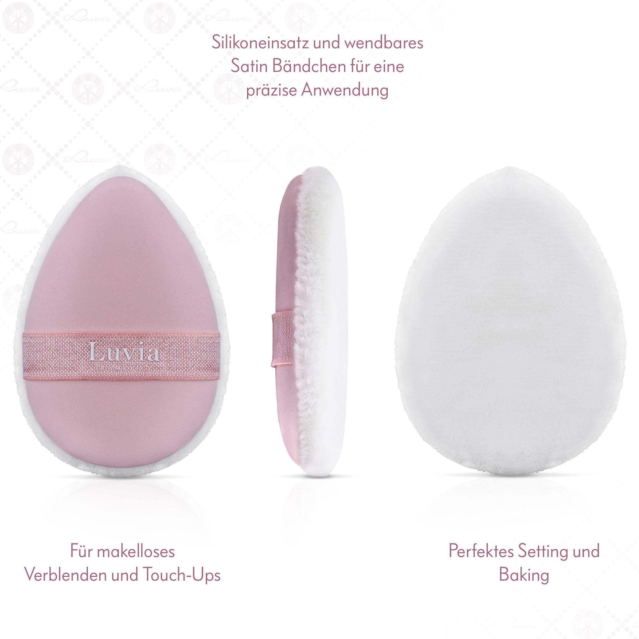 Luvia Cosmetics Puderquaste The Puffys - Duo Puff Kit - Elegance/Candy, Spar-Set, 2 tlg., Set aus Puderquaste und Kosmetikschwamm Pad, Das ultimative Duo für ein perfektes Finish