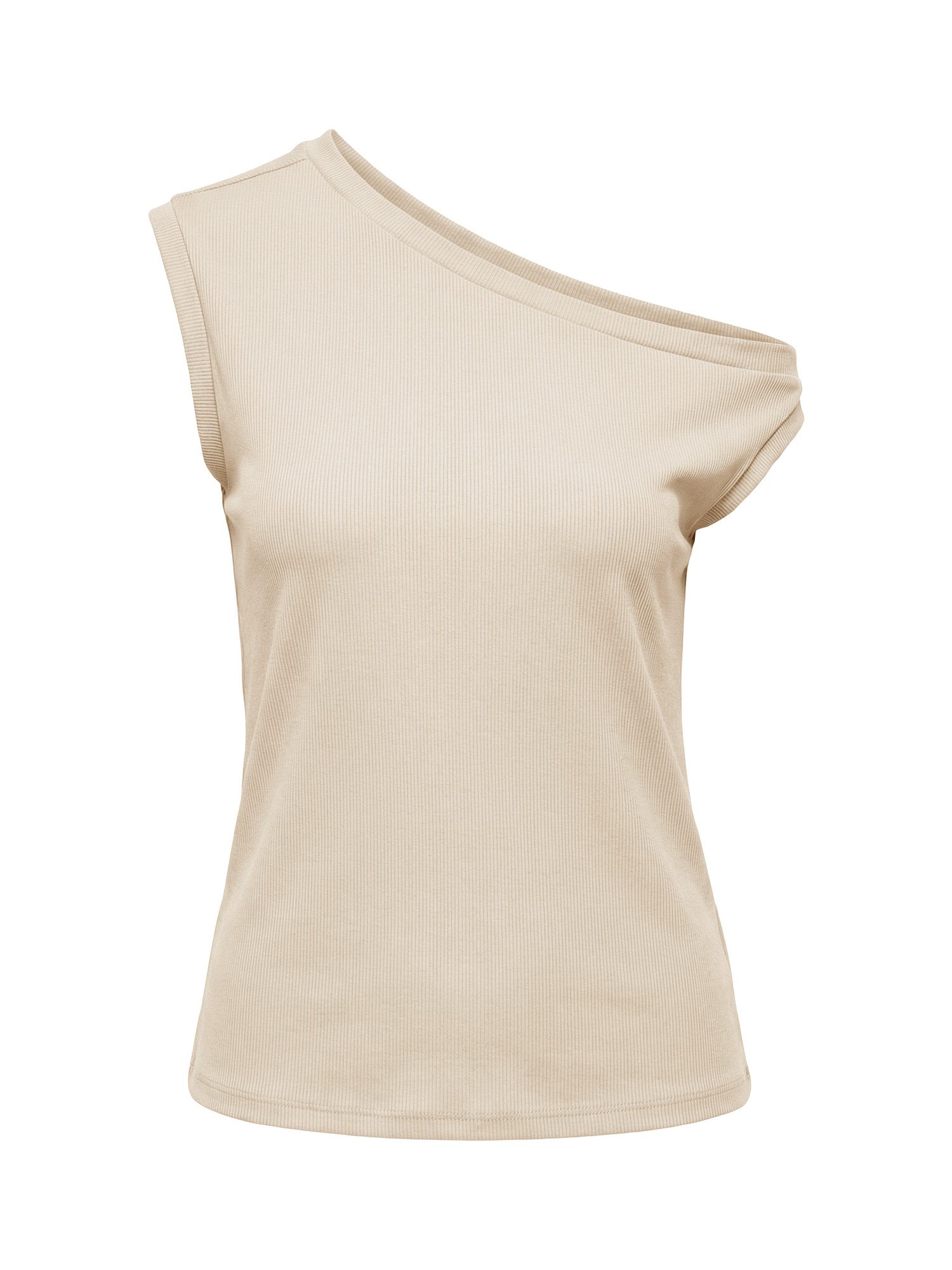 Imily Bela Tanktop Damen Sommerliche Rippstricktops mit One-Shoulder (Packung, 1-tlg., 1per-Pack) einfarbig