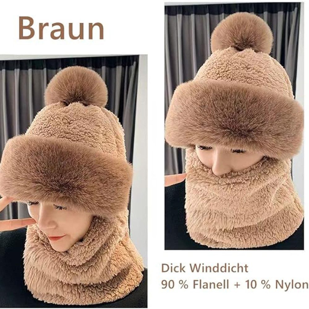 Coonoor Modeschal Damen Winter Winddichter Schal Hut 2 in 1 Frauen Schalmüt günstig online kaufen